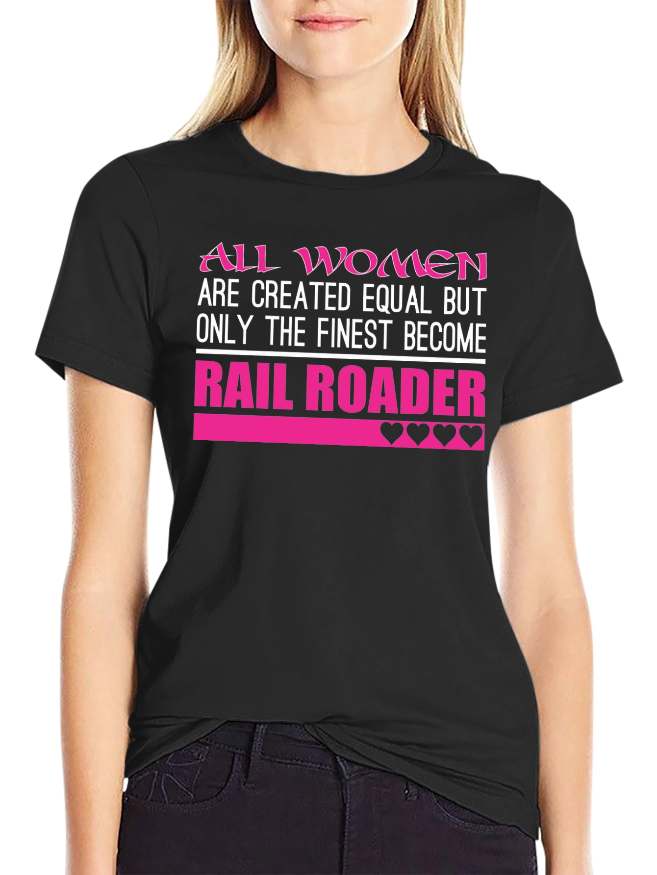 Finest Women Rail Roader Black T-Shirt