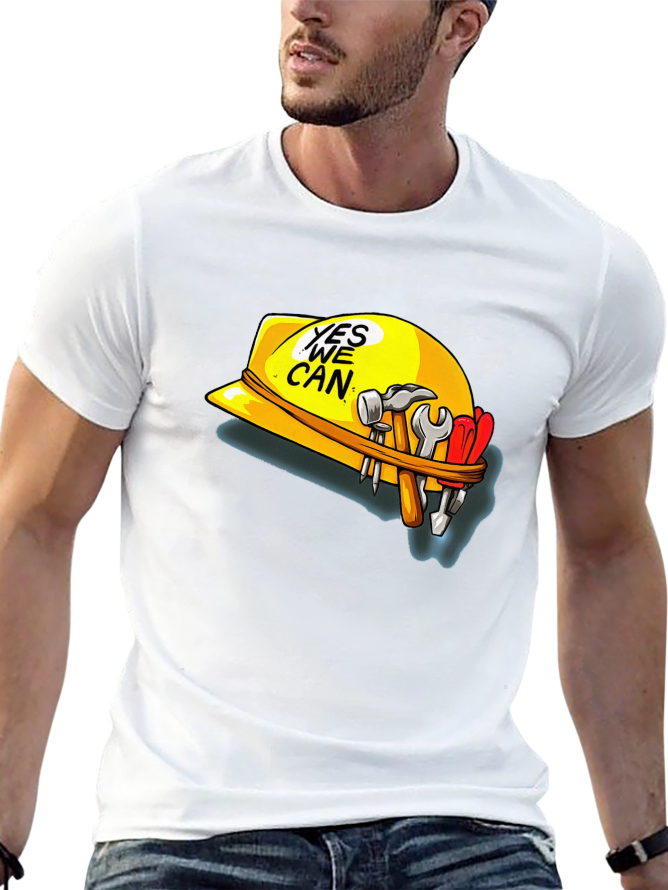 Yes We Can Construction Hard Hat T-Shirt