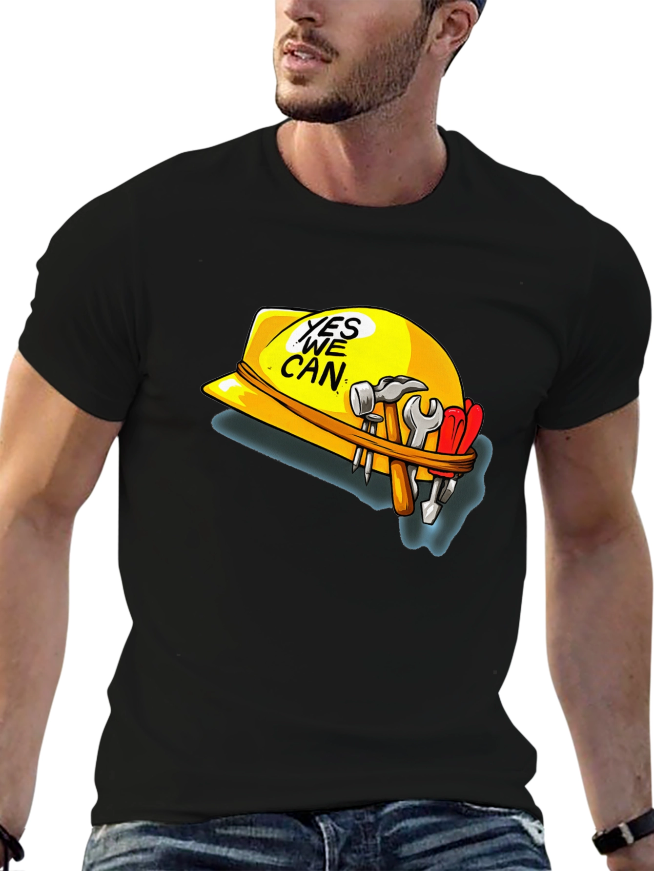 Yes We Can Construction Hard Hat T-Shirt