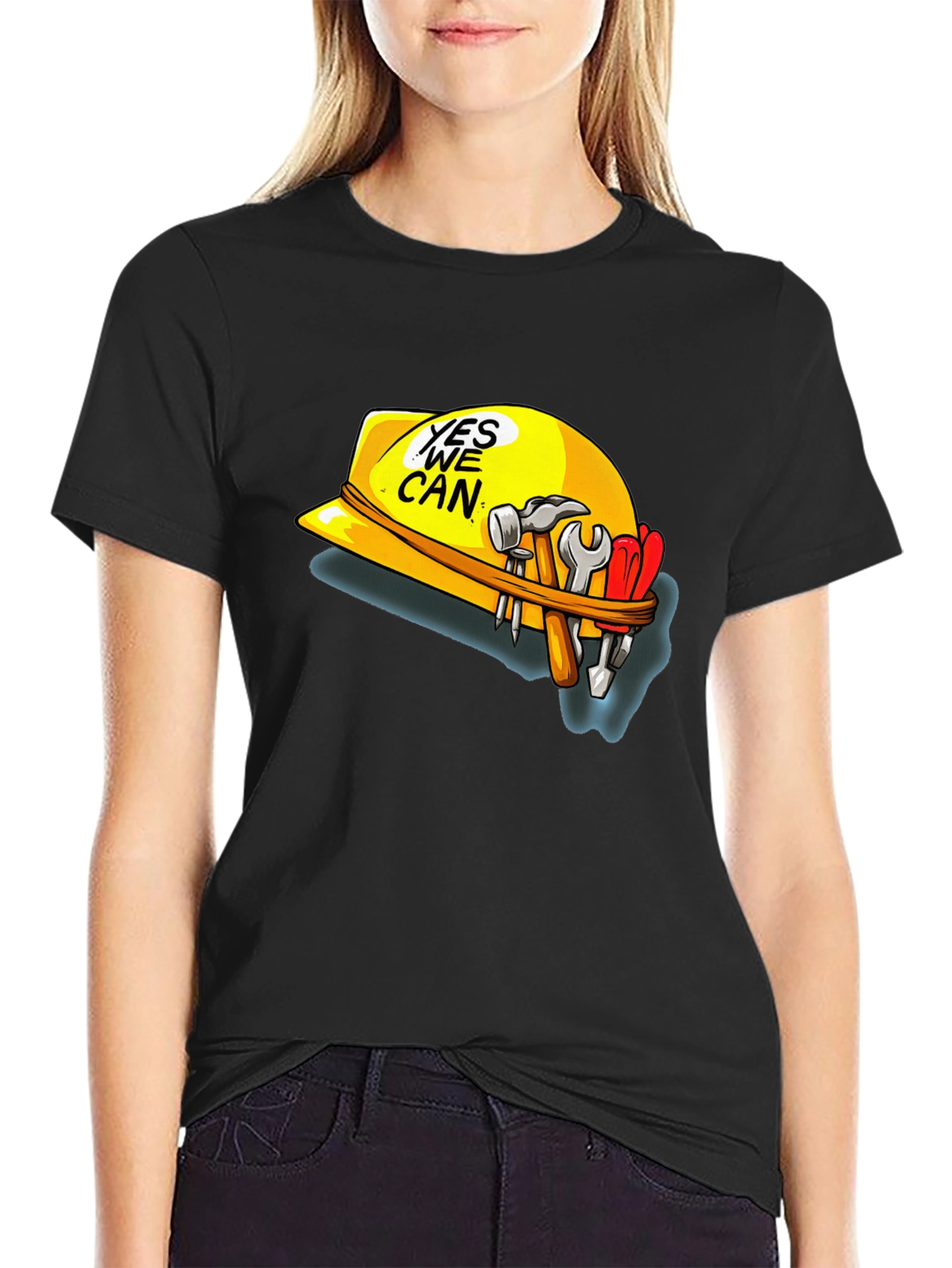 Yes We Can Construction Hard Hat T-Shirt