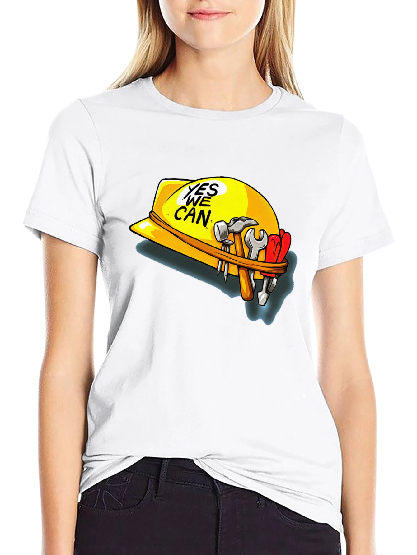 Yes We Can Construction Hard Hat T-Shirt