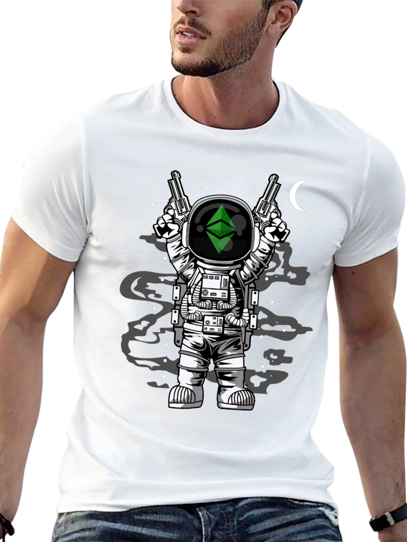 Astronaut Ethereum Crypto Black T-Shirt