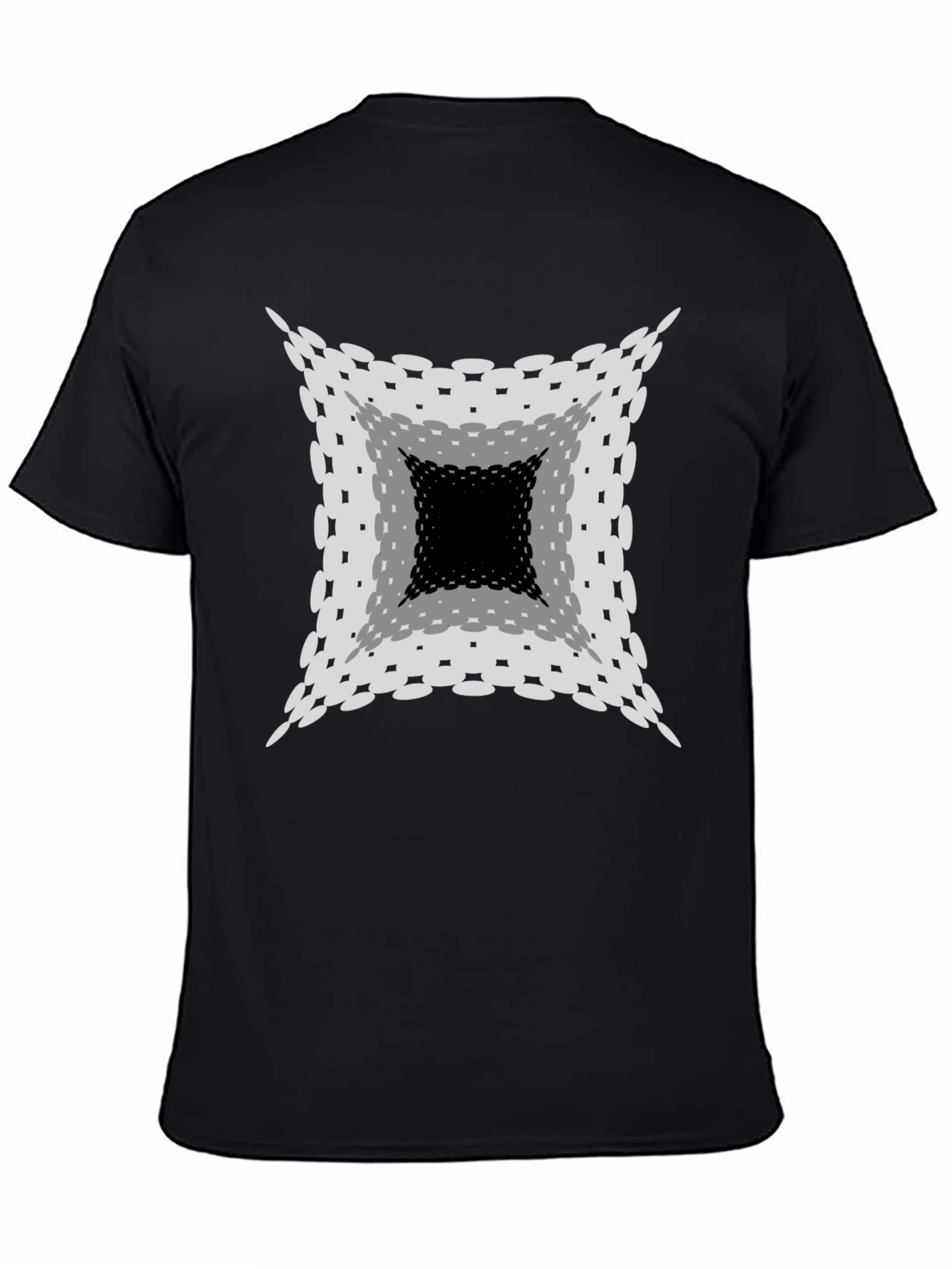 Optical Illusion Graphic Print Black T-Shirt