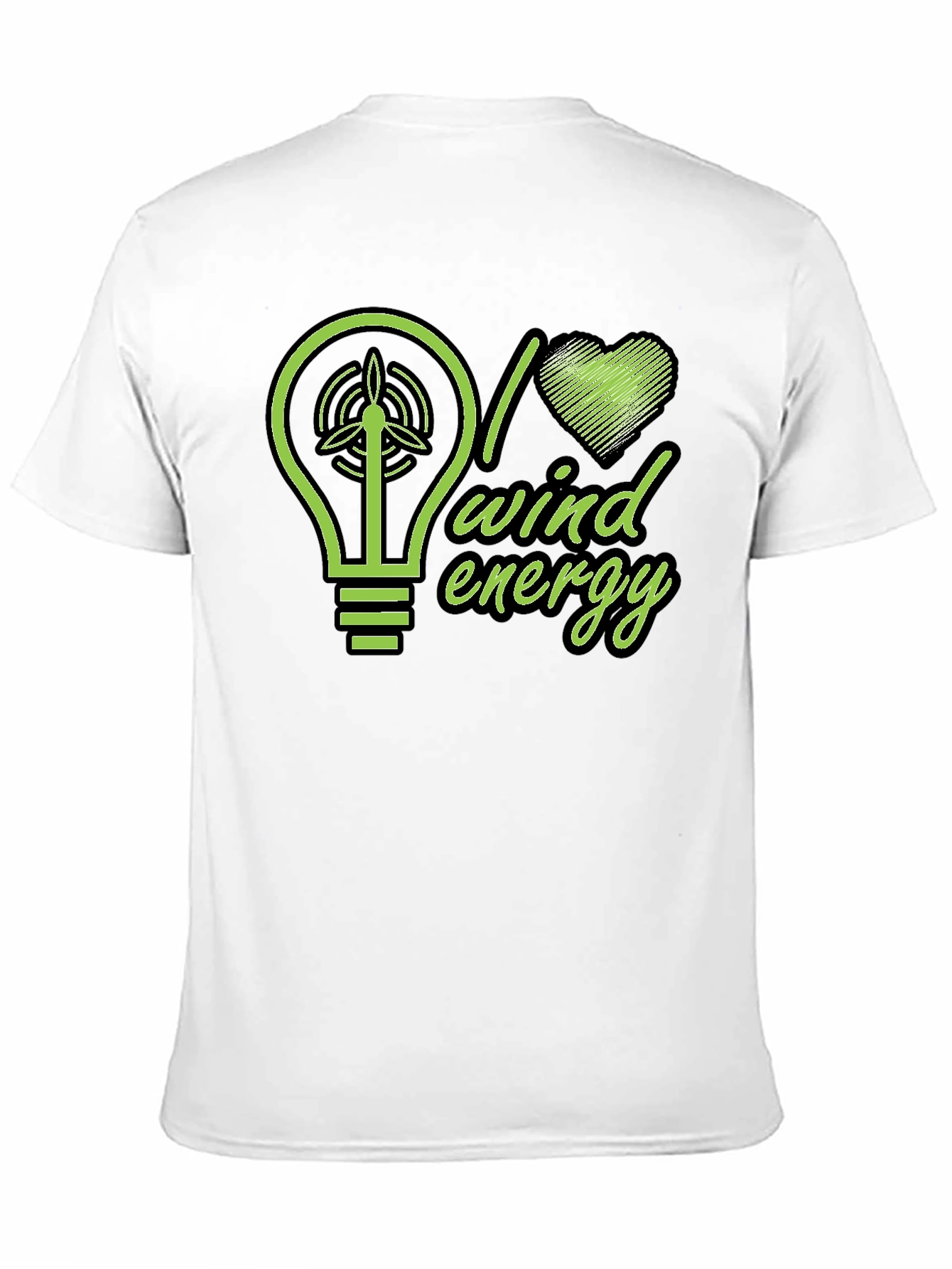 I Love Wind Energy Black T-Shirt