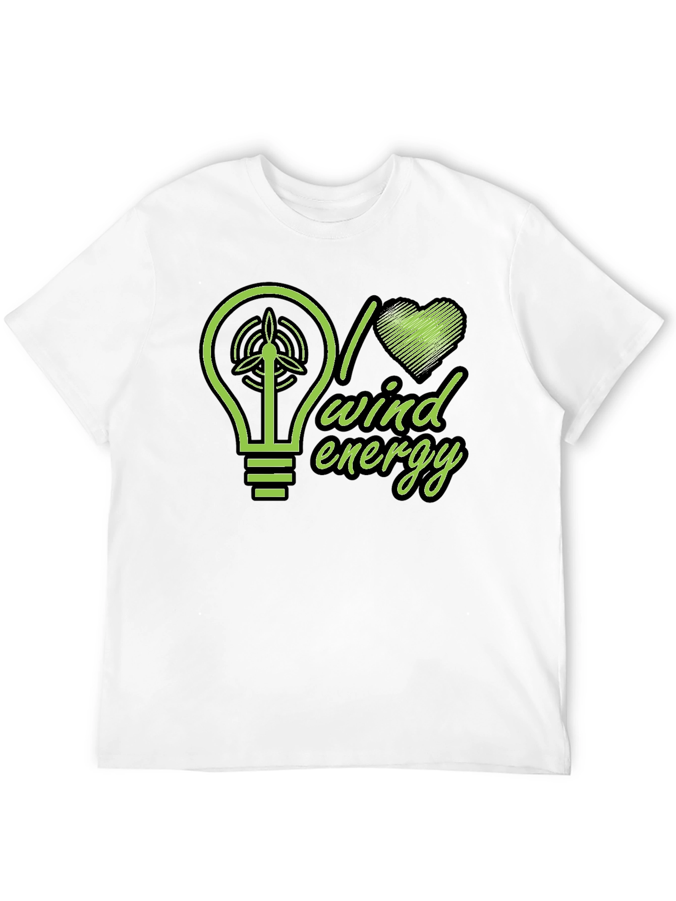 I Love Wind Energy Black T-Shirt