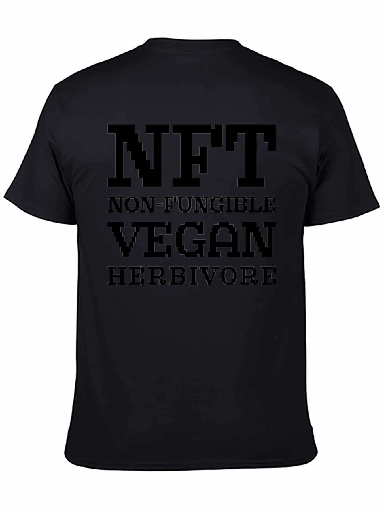 NFT Vegan Herbivore Pixel Art Black T-Shirt