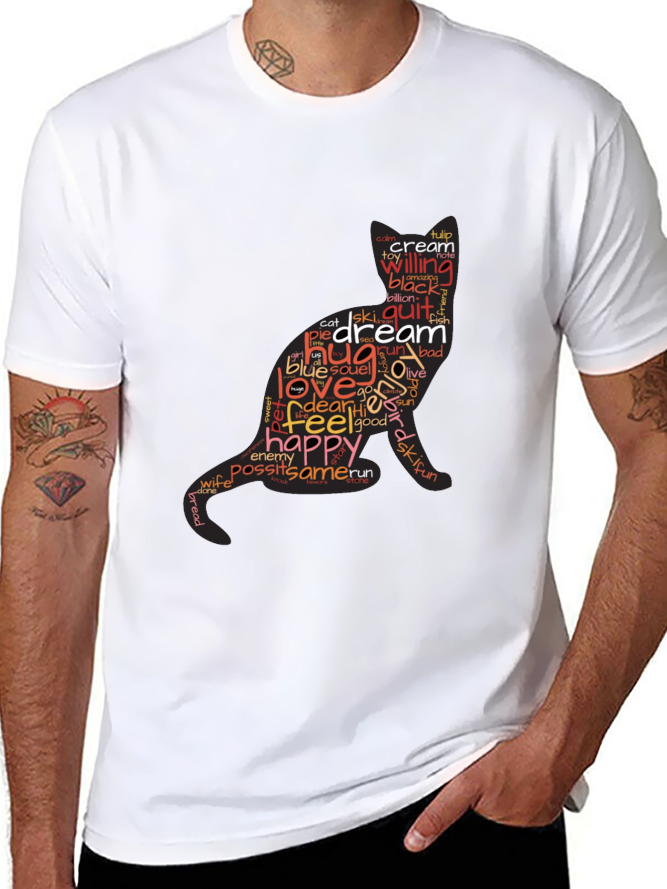 Word Cat Graphic T-Shirt - Stylish & Unique