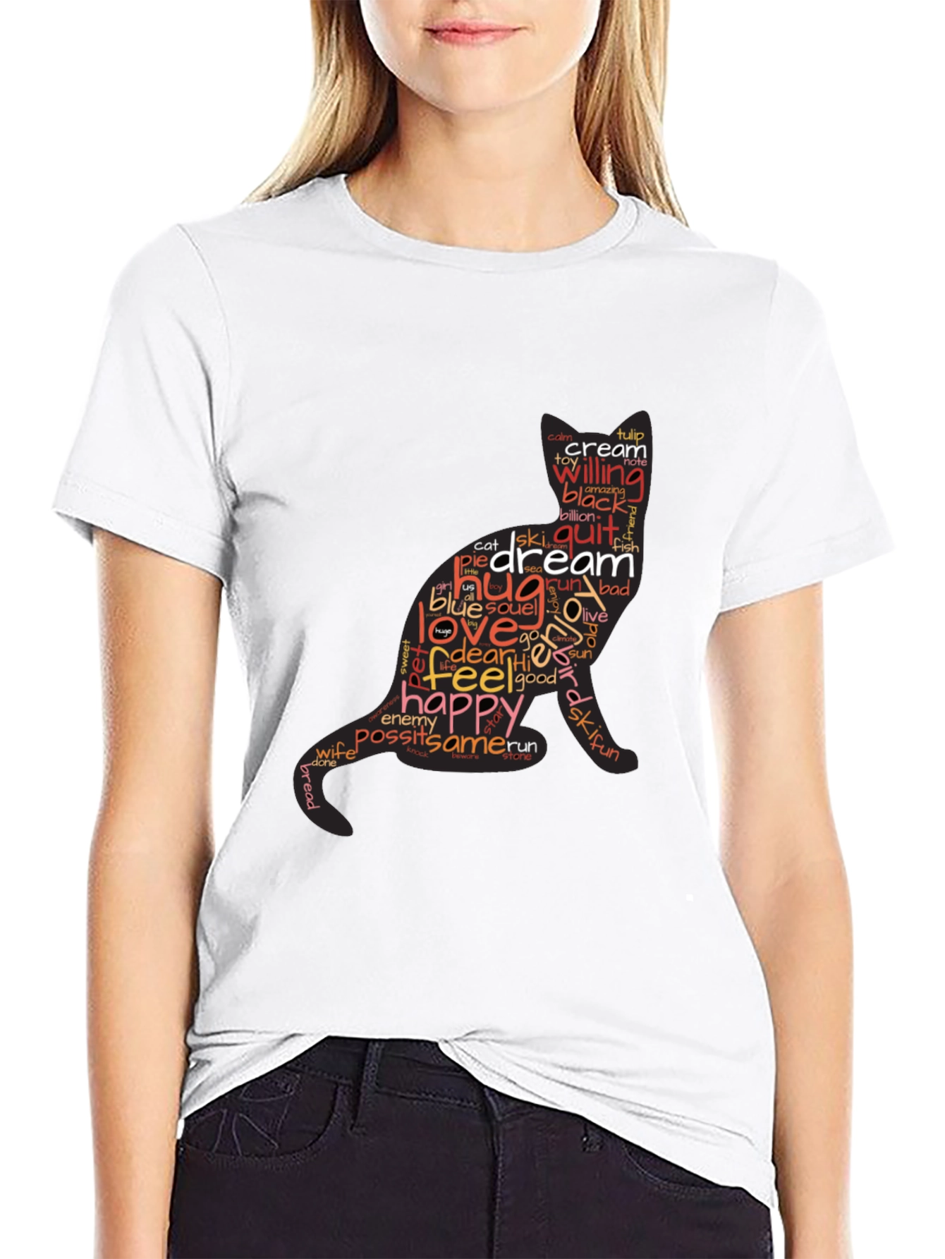 Word Cat Graphic T-Shirt - Stylish & Unique