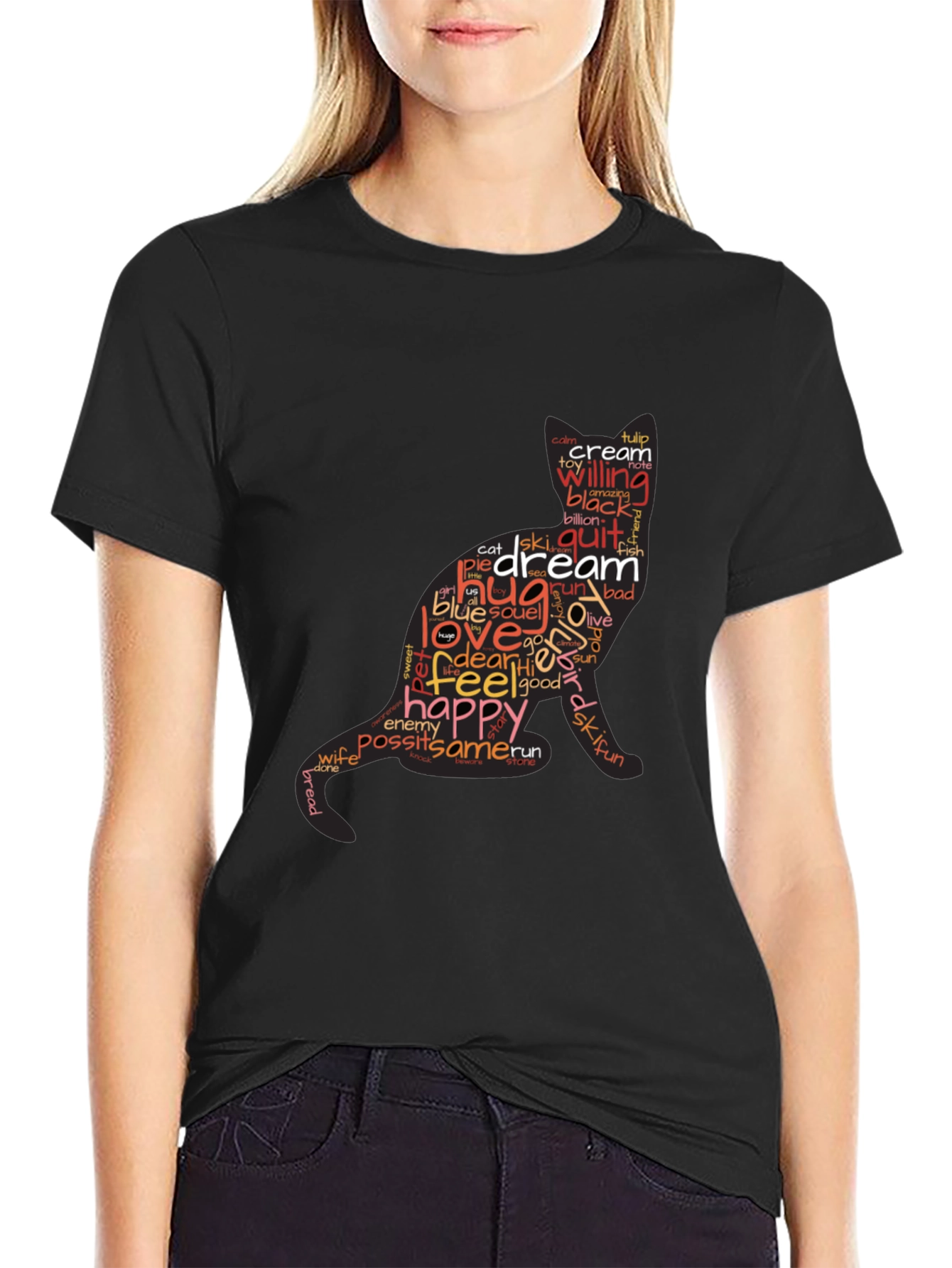 Word Cat Graphic T-Shirt - Stylish & Unique