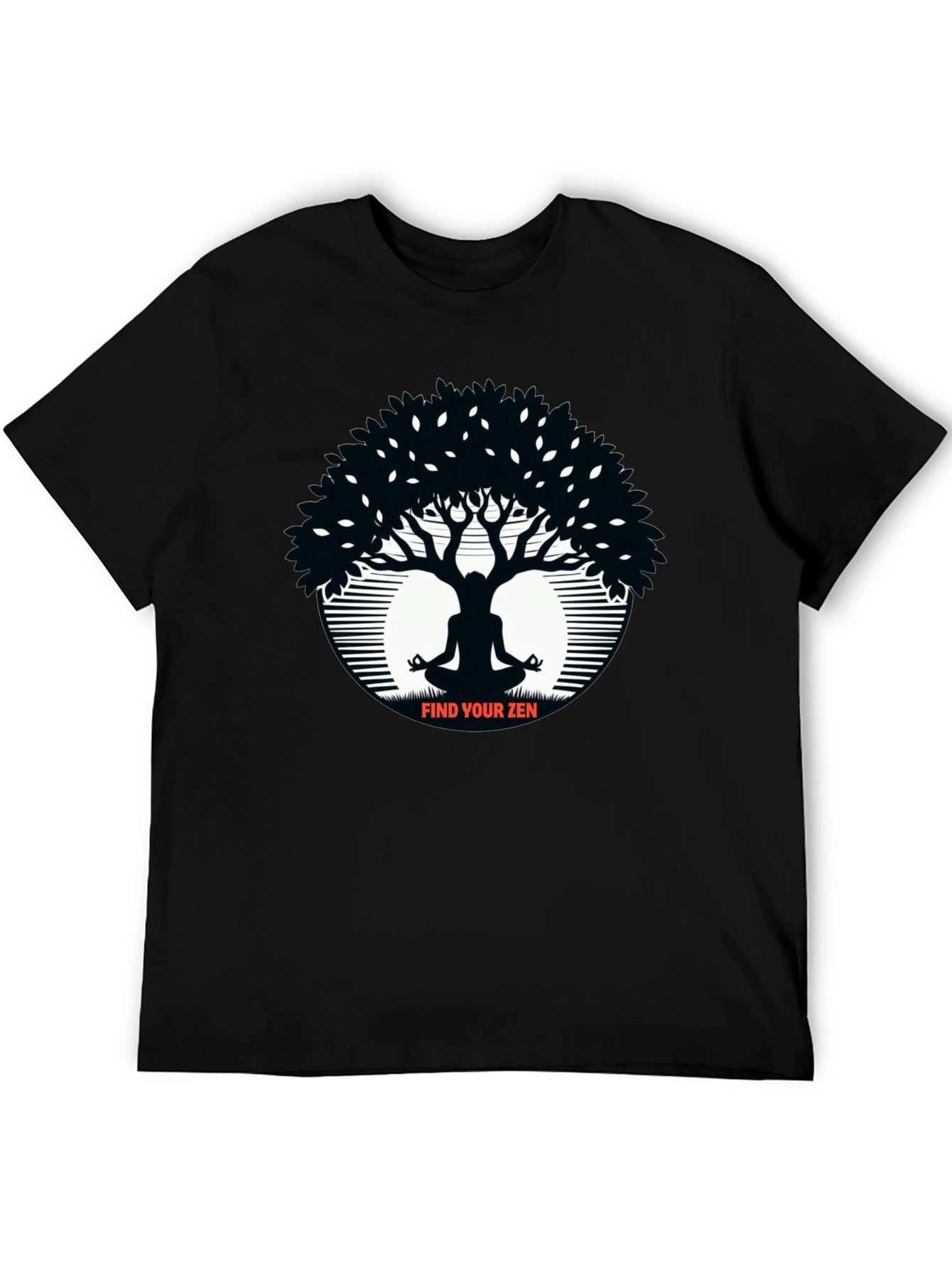 Zen Tree Black T-Shirt Meditation Tee