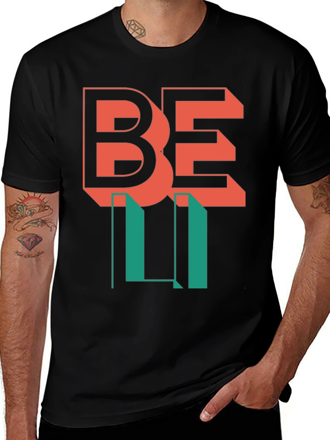 Be Lit Black Graphic T-Shirt