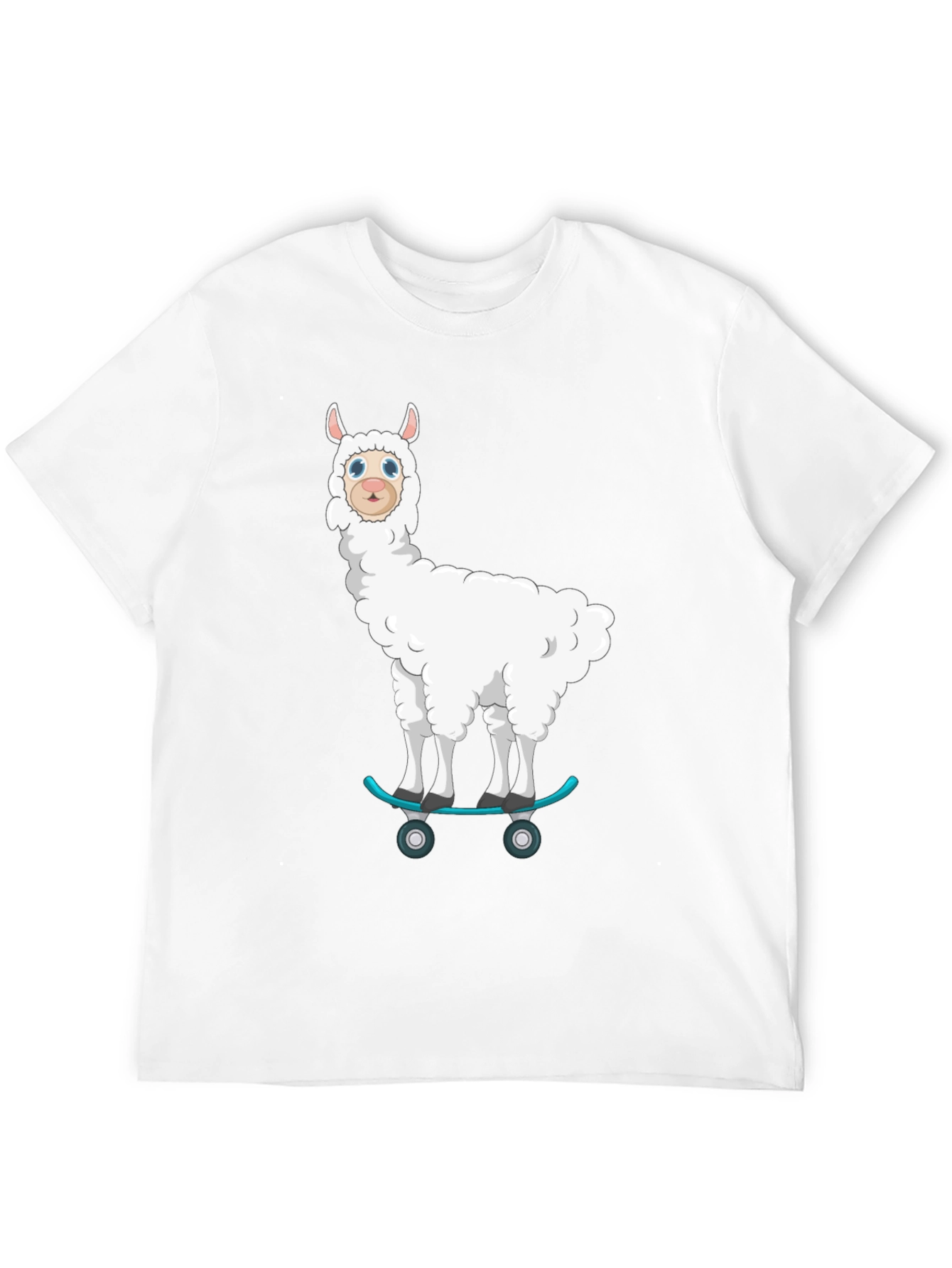 Llama Skateboard T-Shirt - Fun Cartoon Graphic Tee