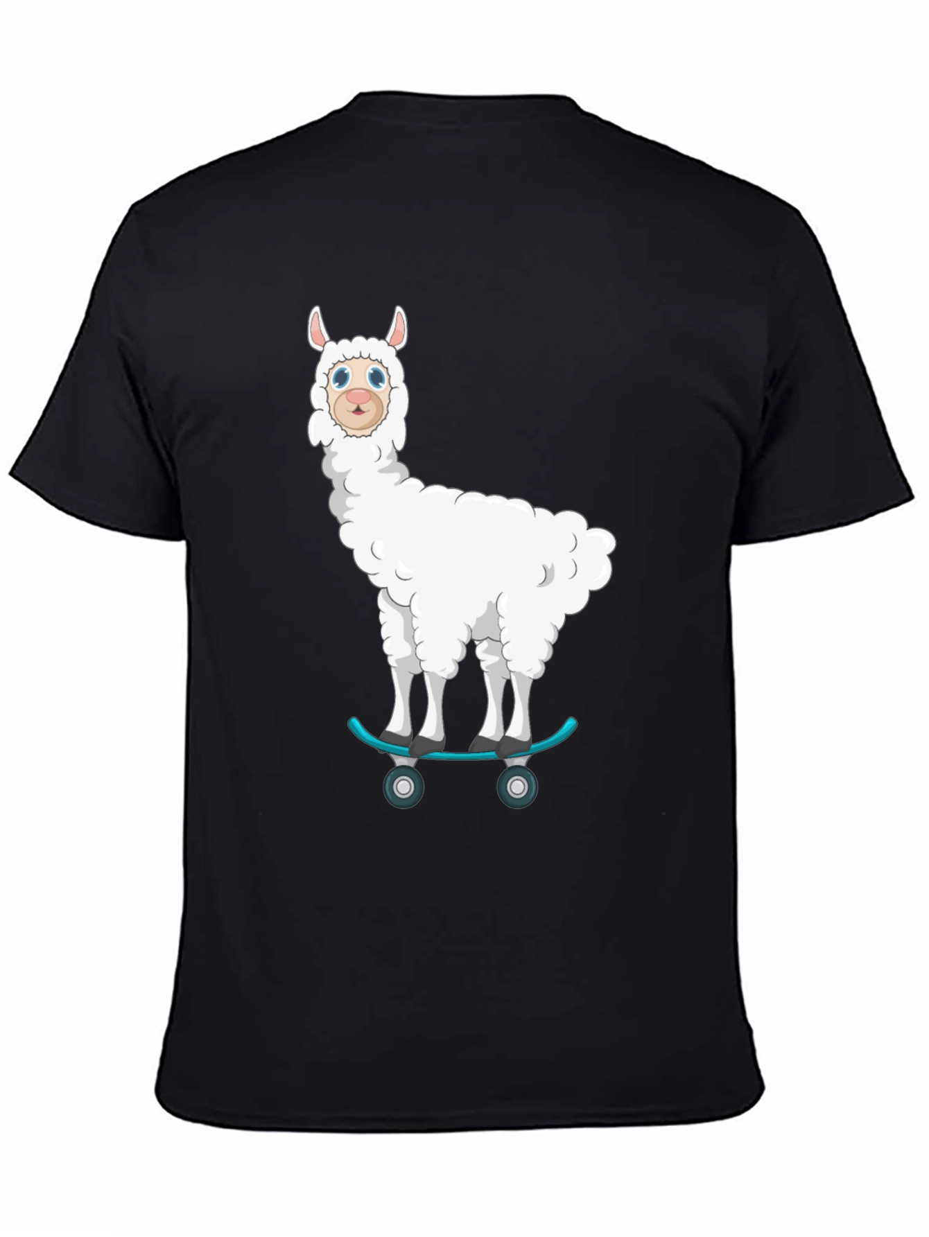 Llama Skateboard T-Shirt - Fun Cartoon Graphic Tee