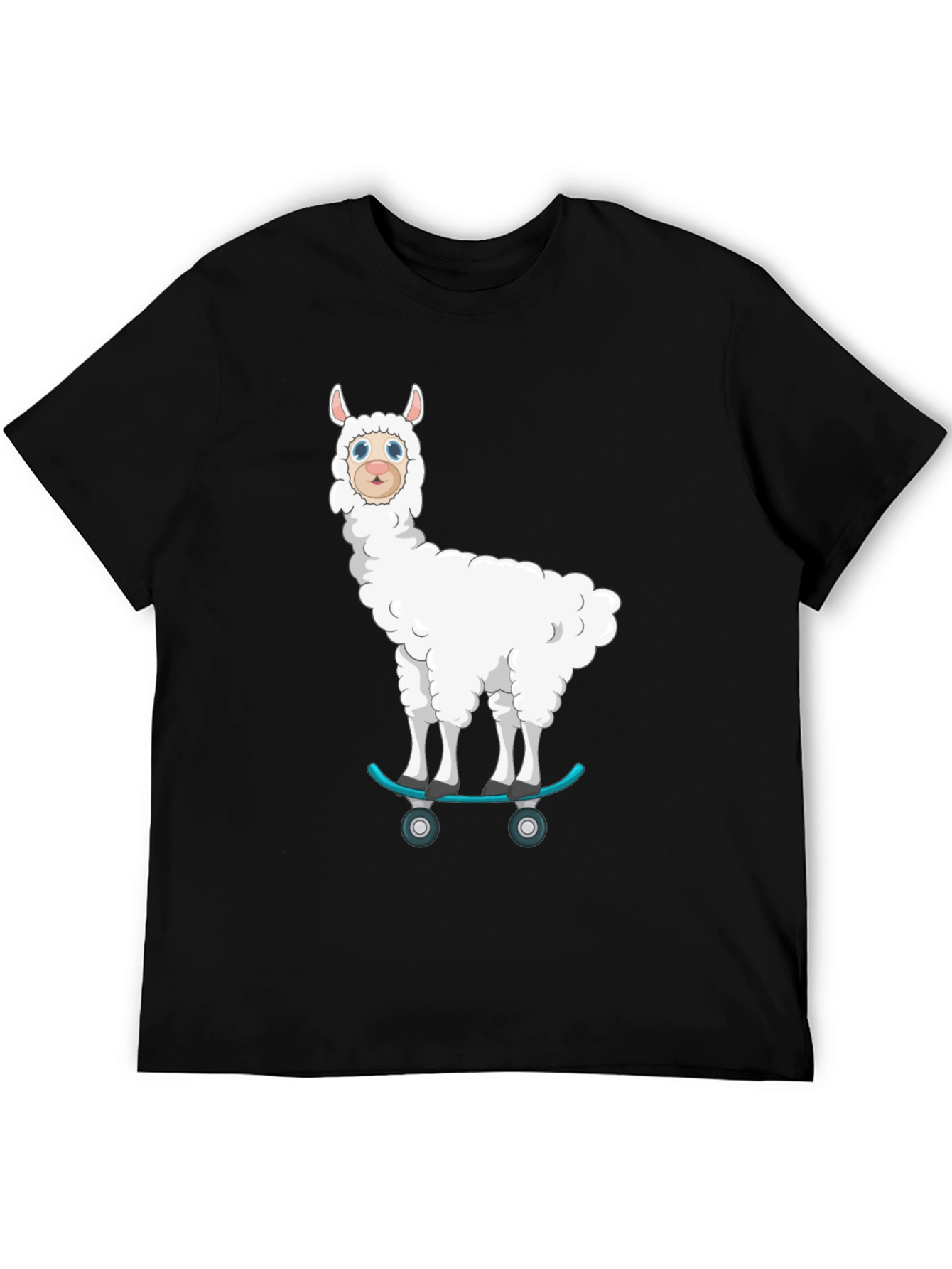 Llama Skateboard T-Shirt - Fun Cartoon Graphic Tee