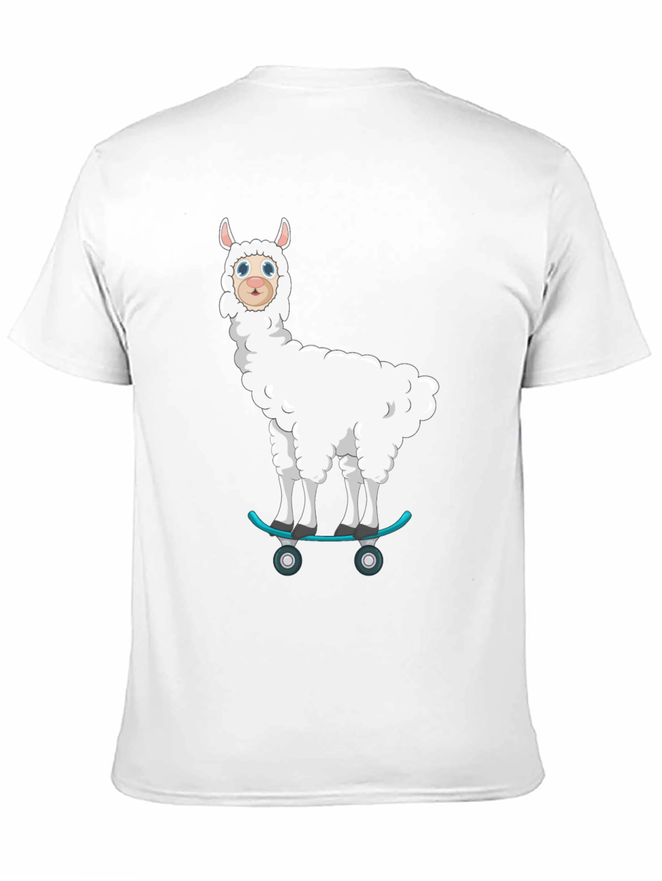 Llama Skateboard T-Shirt - Fun Cartoon Graphic Tee