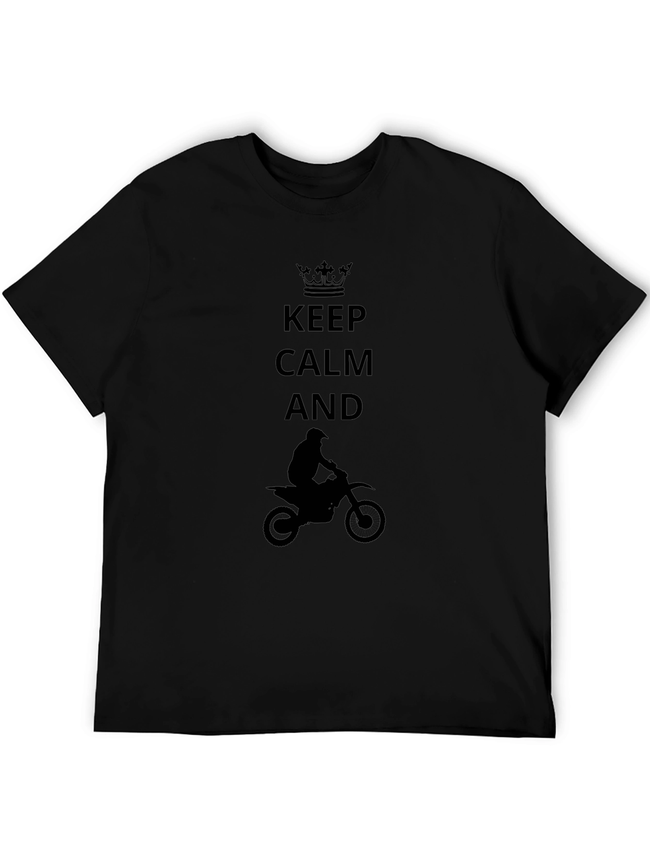 Keep Calm Motocross Rider Graphic Tee - Black