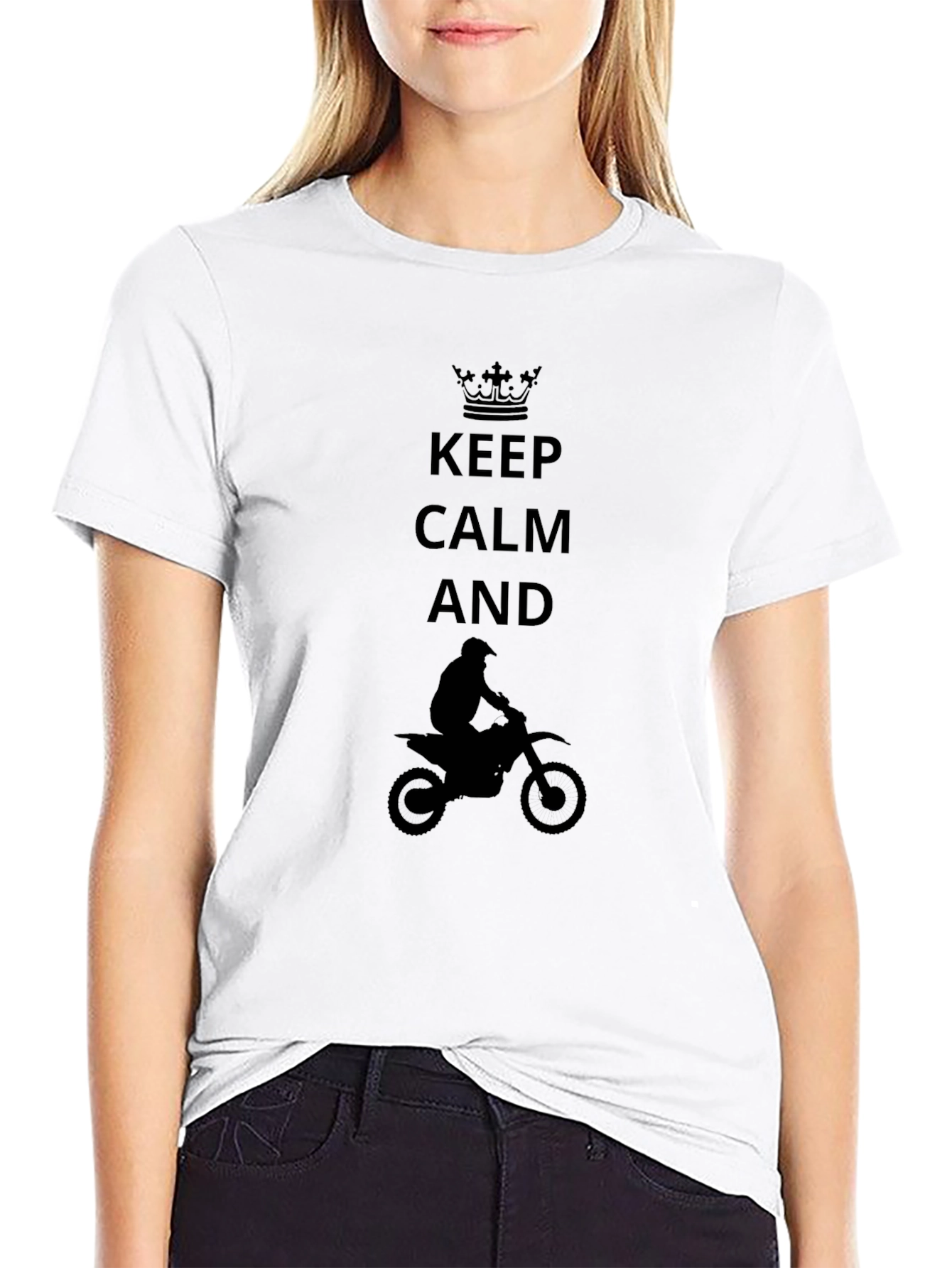 Keep Calm Motocross Rider Graphic Tee - Black