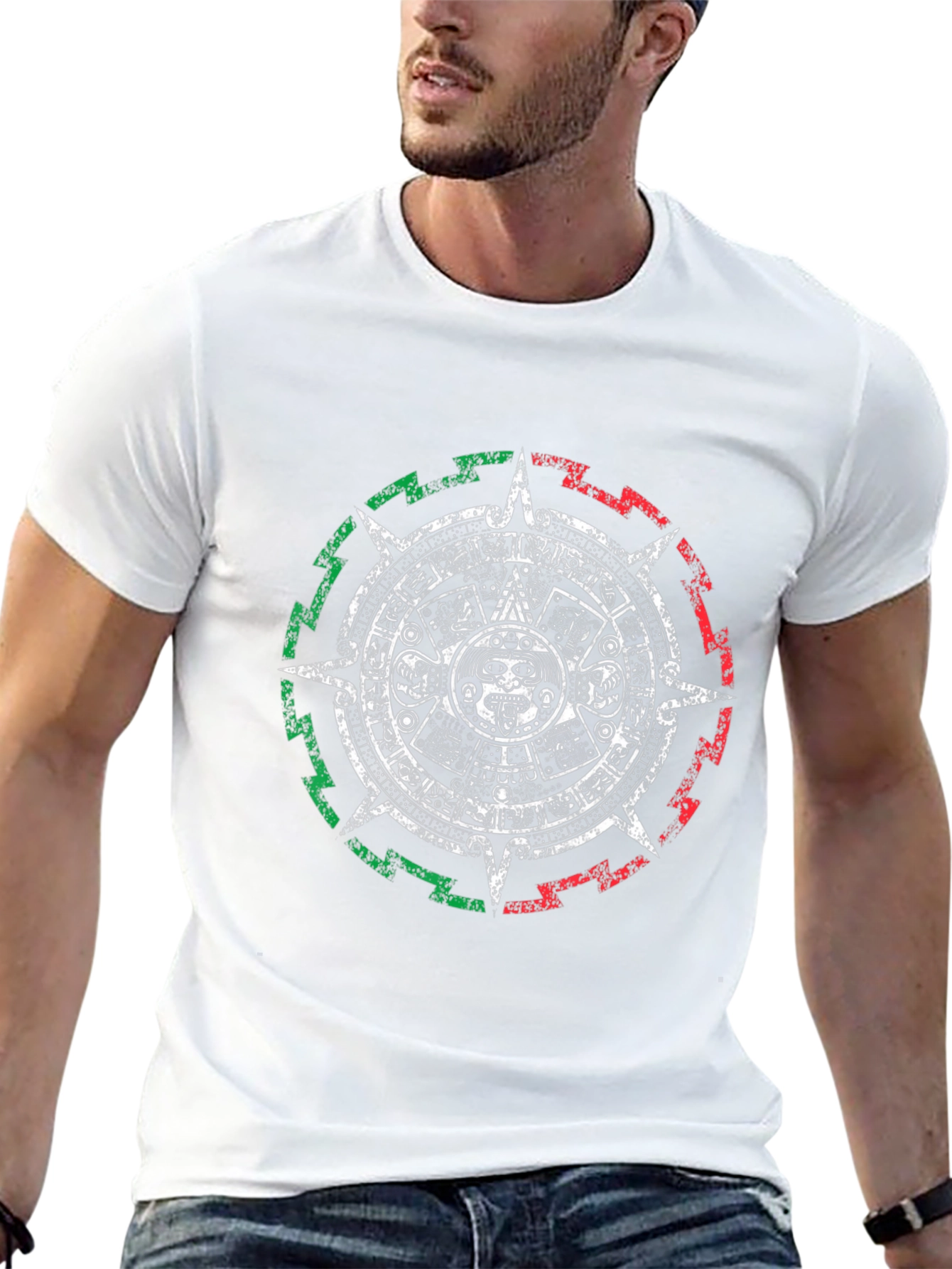 Aztec Calendar Graphic Tee - Black