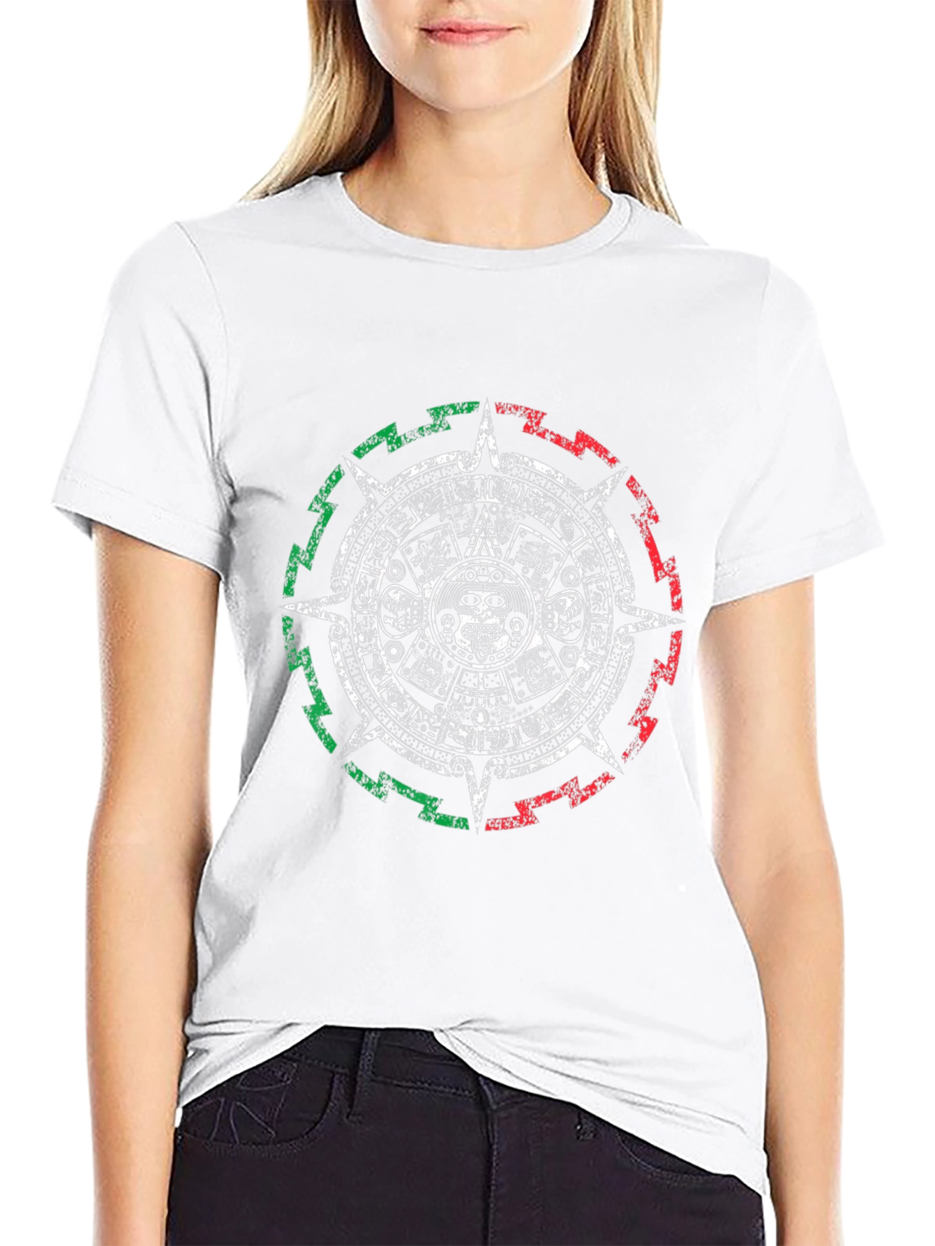 Aztec Calendar Graphic Tee - Black
