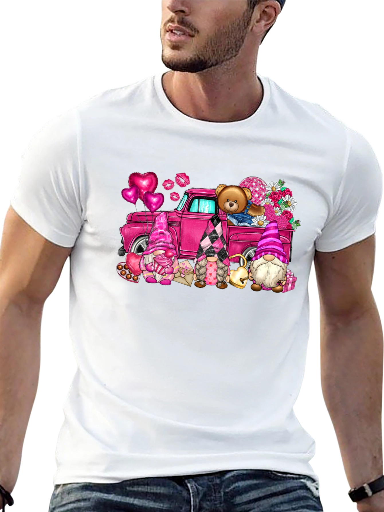 Valentines Day Gnomes Truck T-Shirt