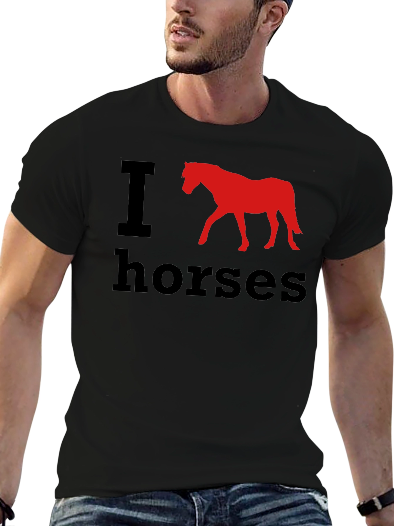 I Heart Horses Black T-Shirt