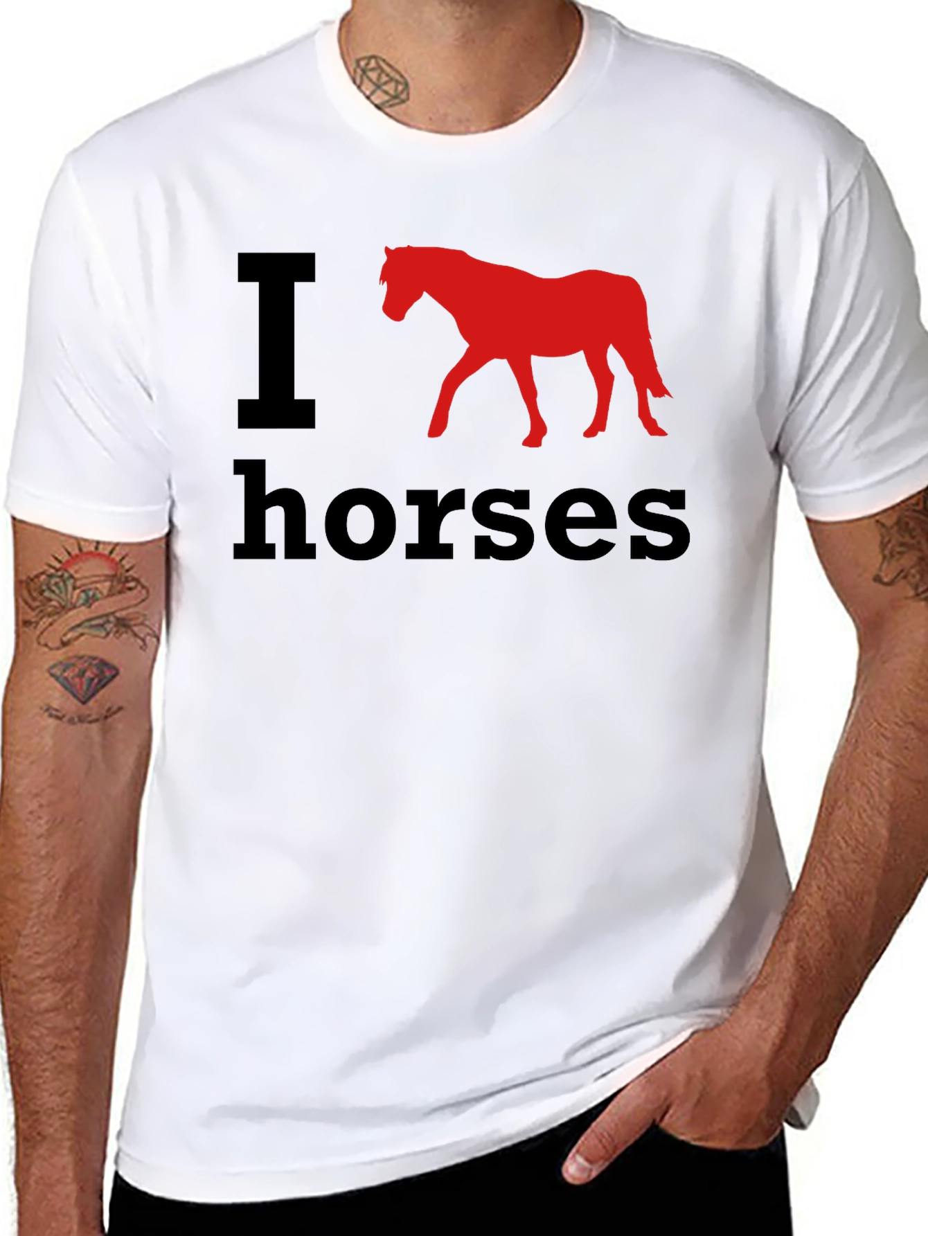 I Heart Horses Black T-Shirt