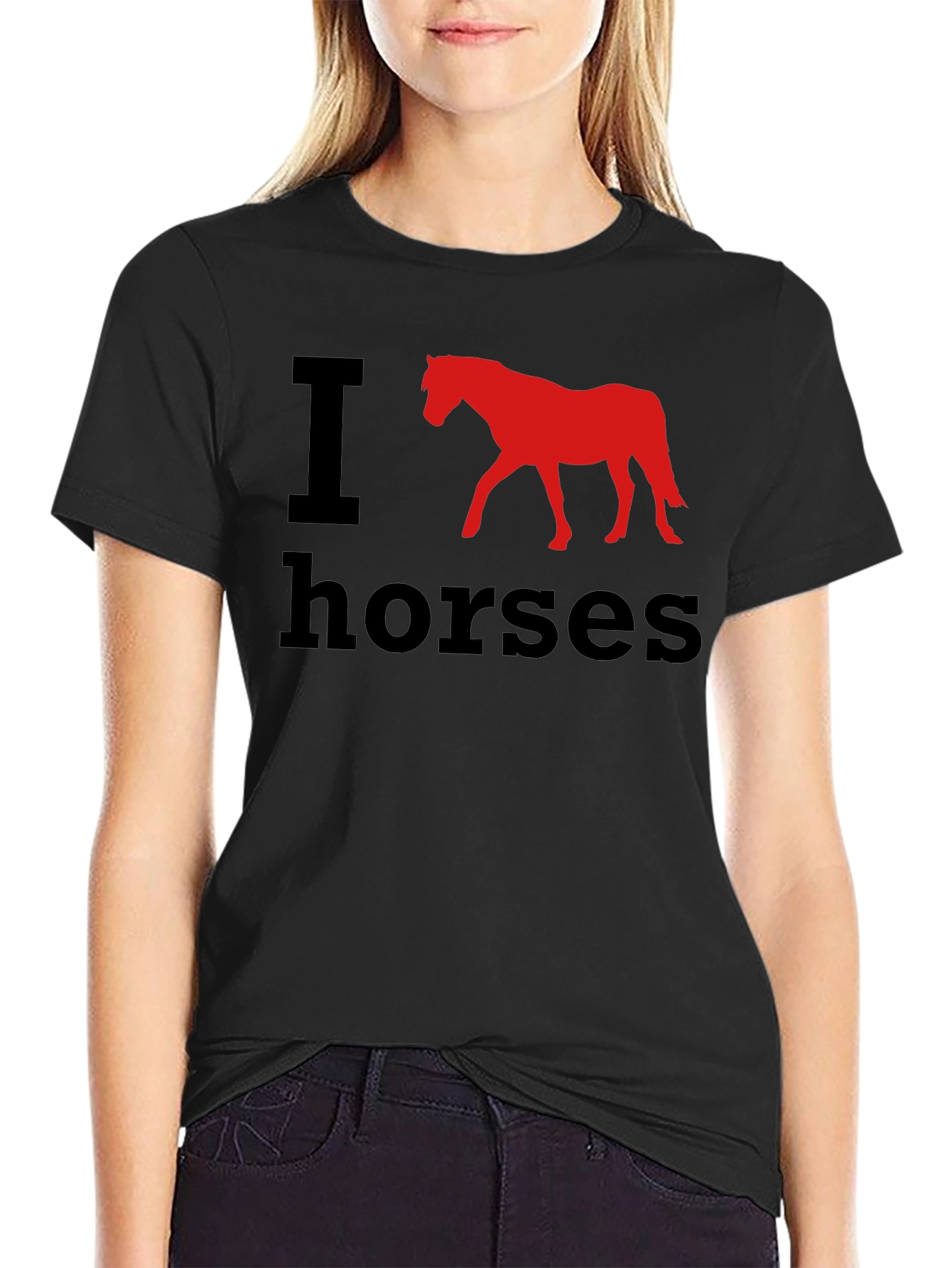 I Heart Horses Black T-Shirt