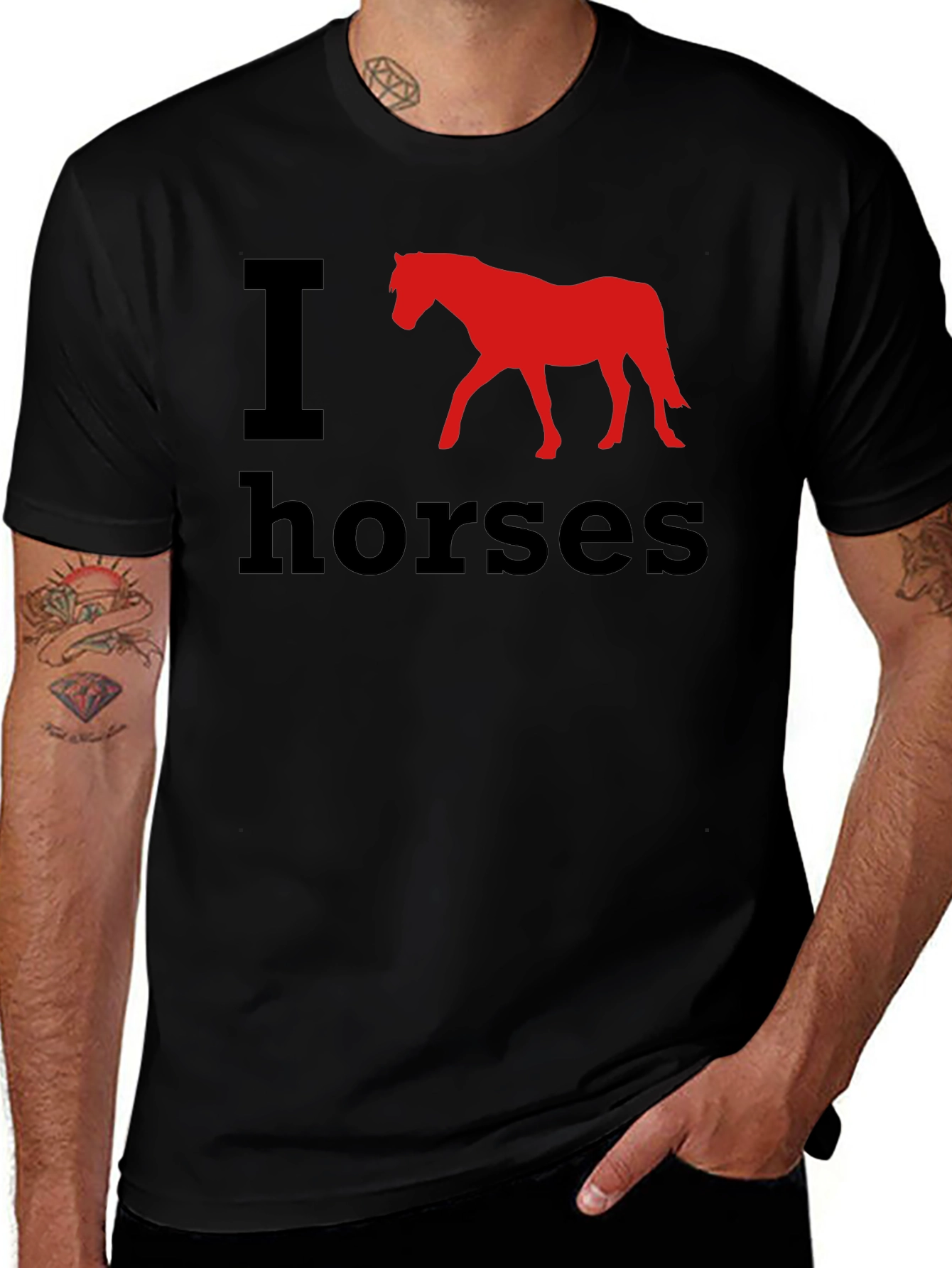 I Heart Horses Black T-Shirt