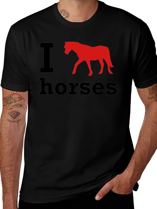 I Heart Horses Black T-Shirt