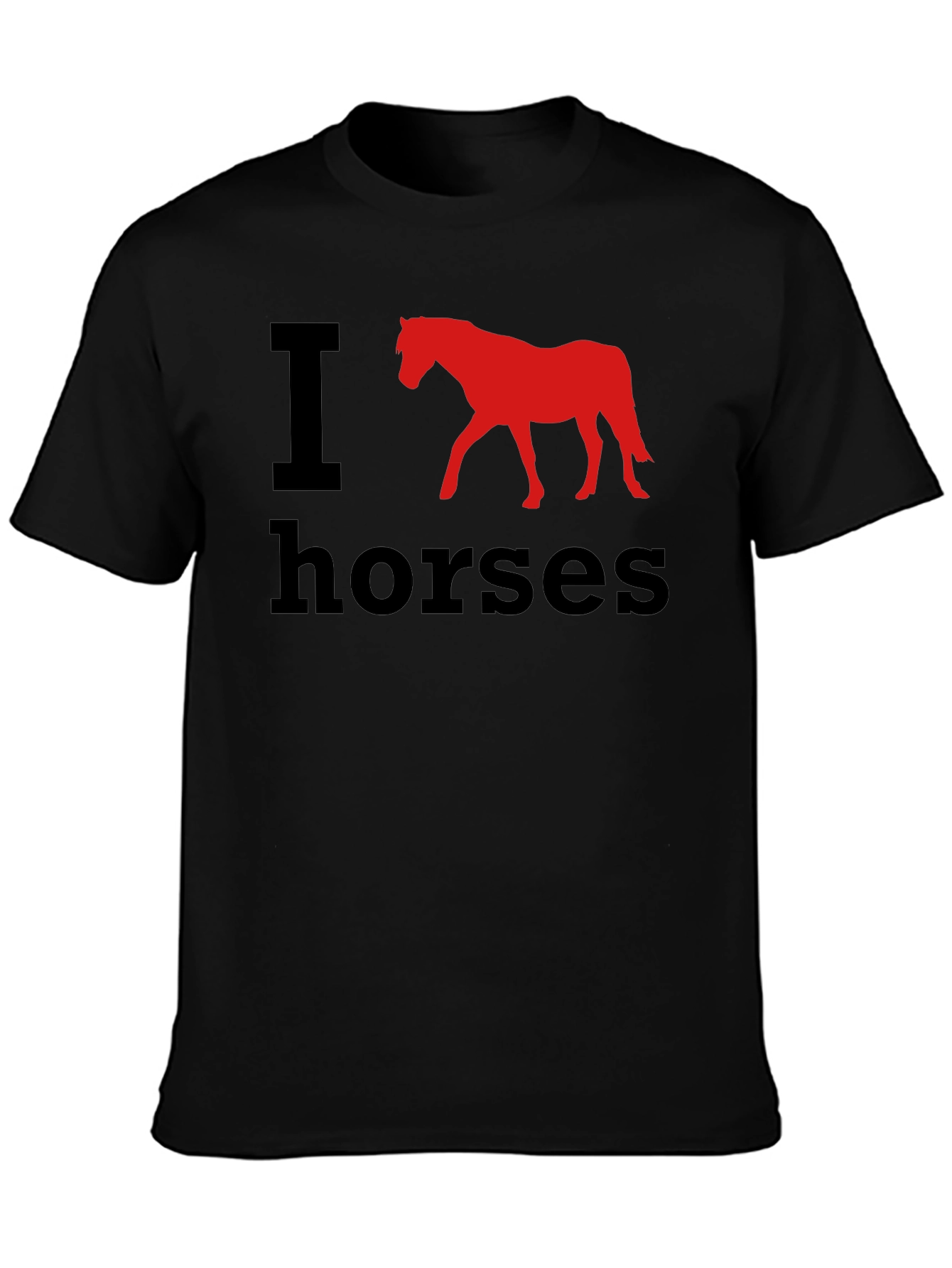 I Heart Horses Black T-Shirt