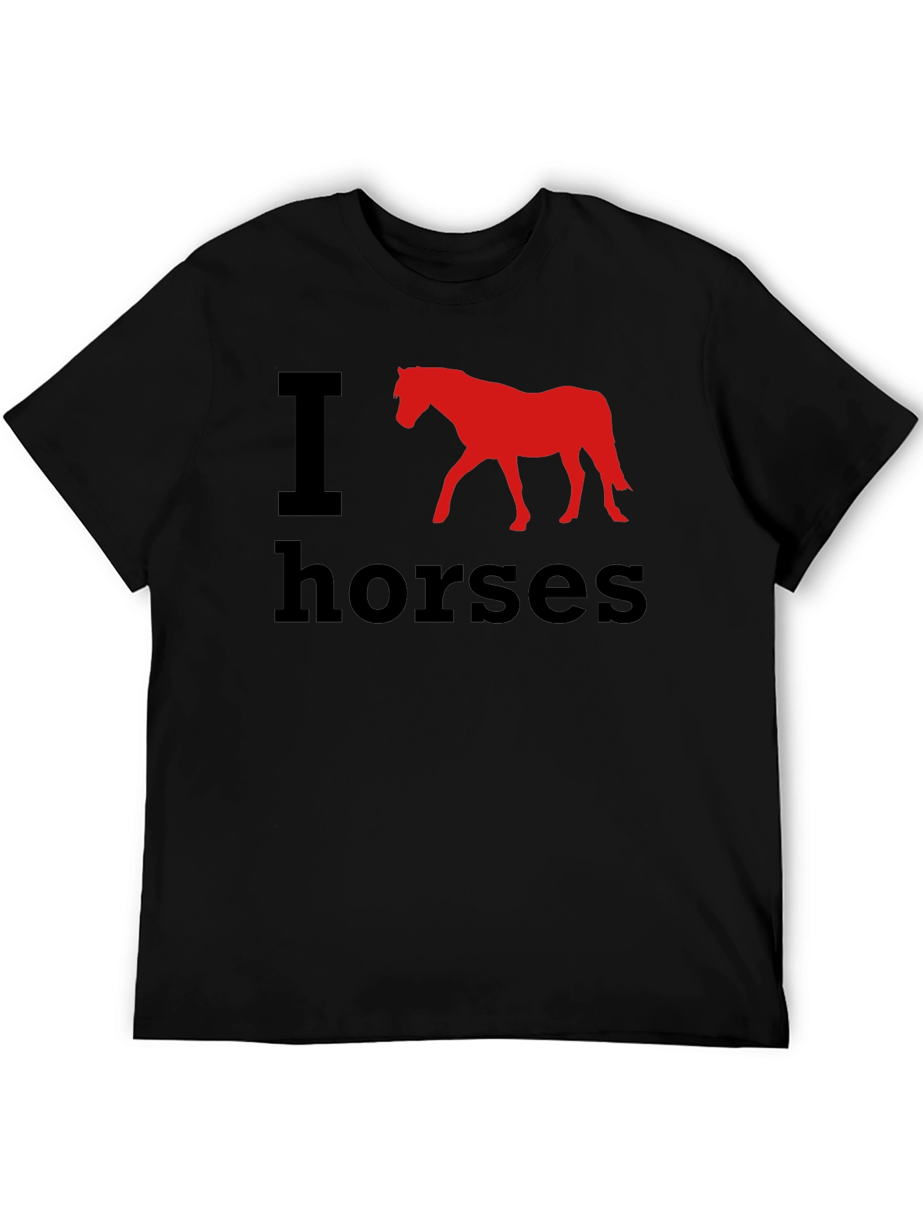 I Heart Horses Black T-Shirt