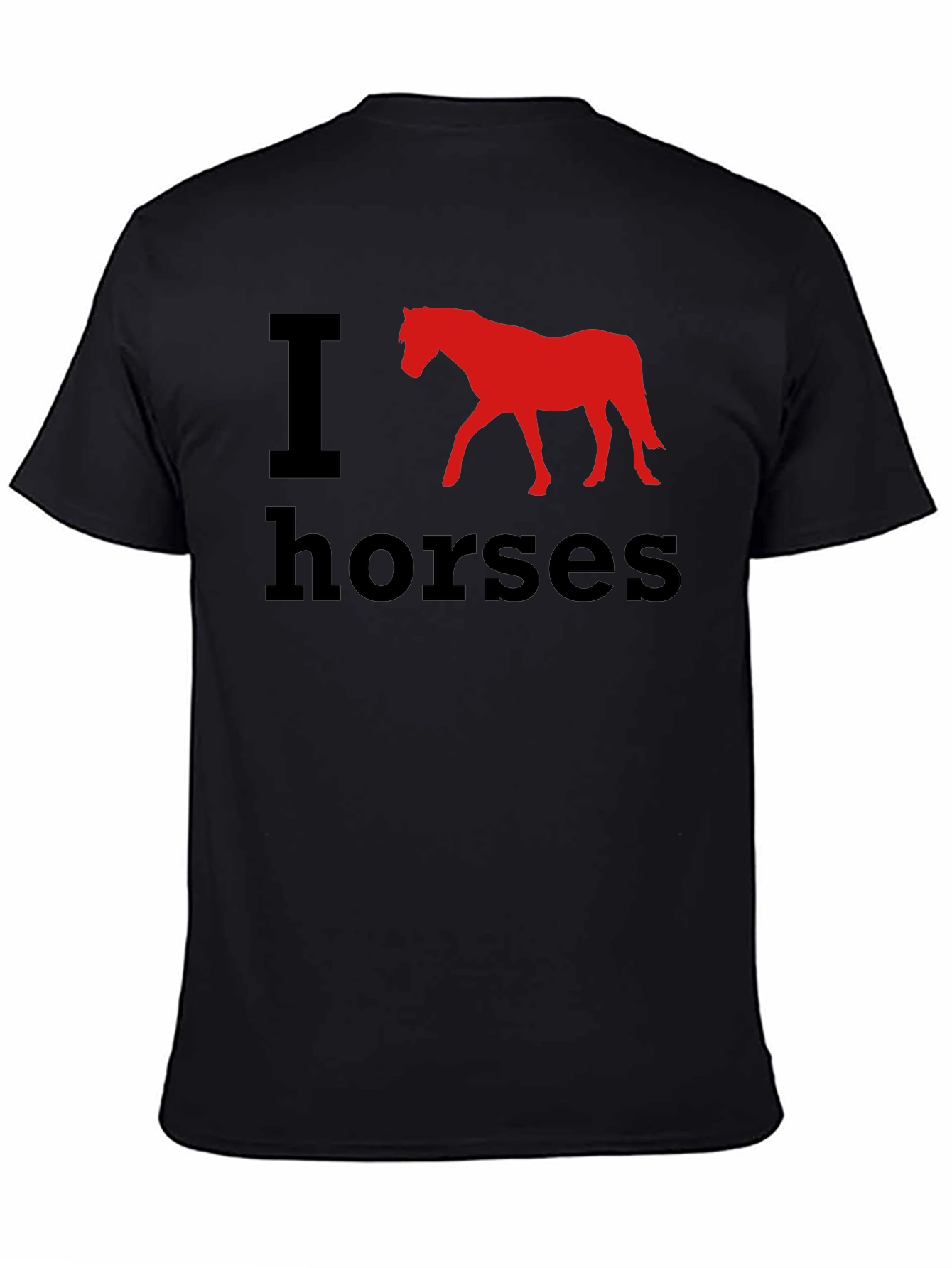 I Heart Horses Black T-Shirt