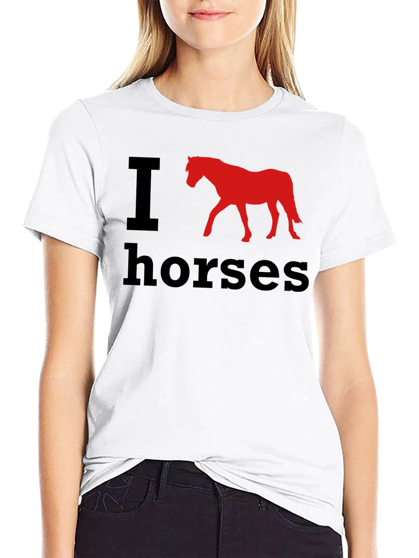 I Heart Horses Black T-Shirt