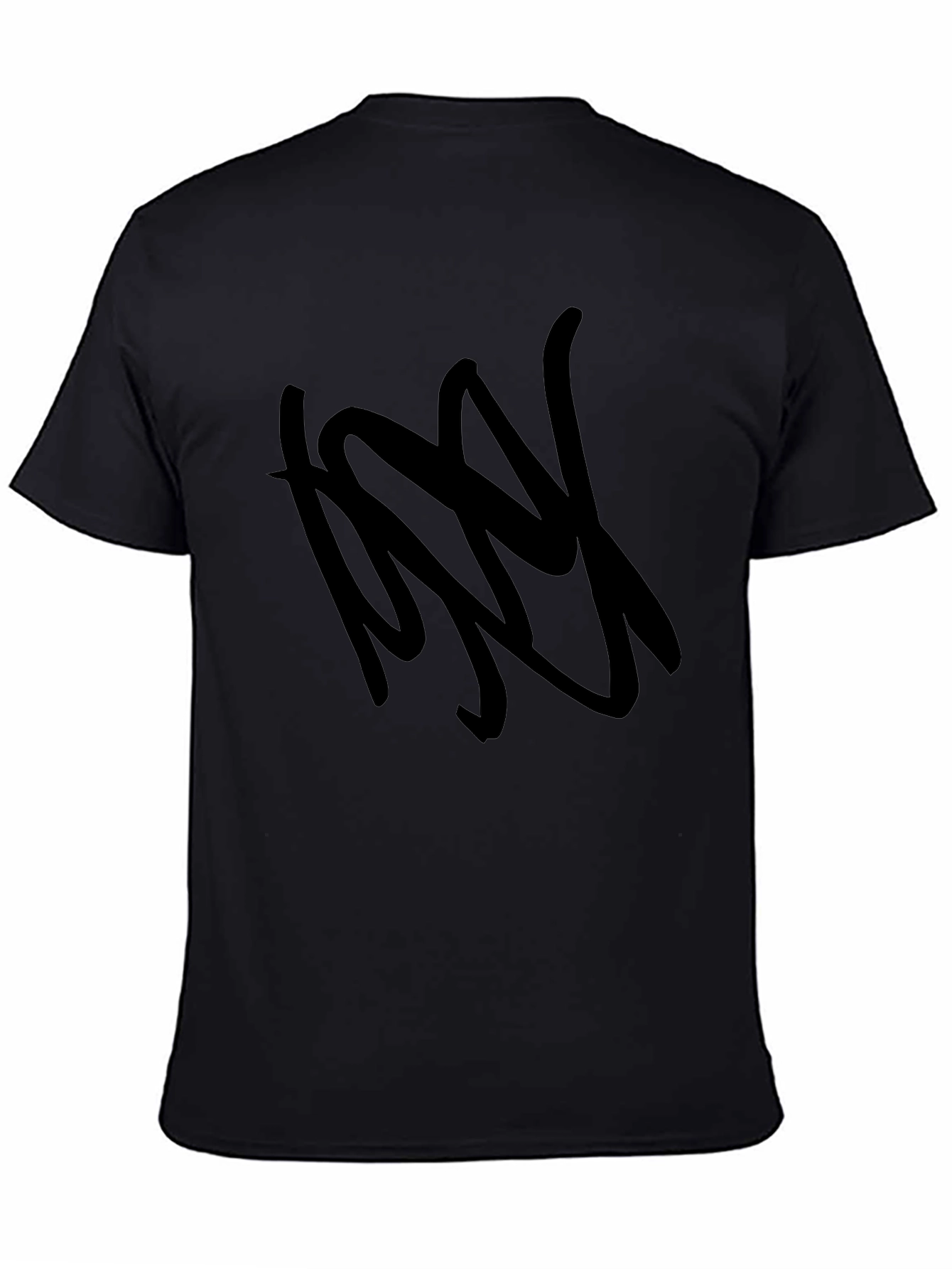 Black Graphic Tee - Bold Abstract Design