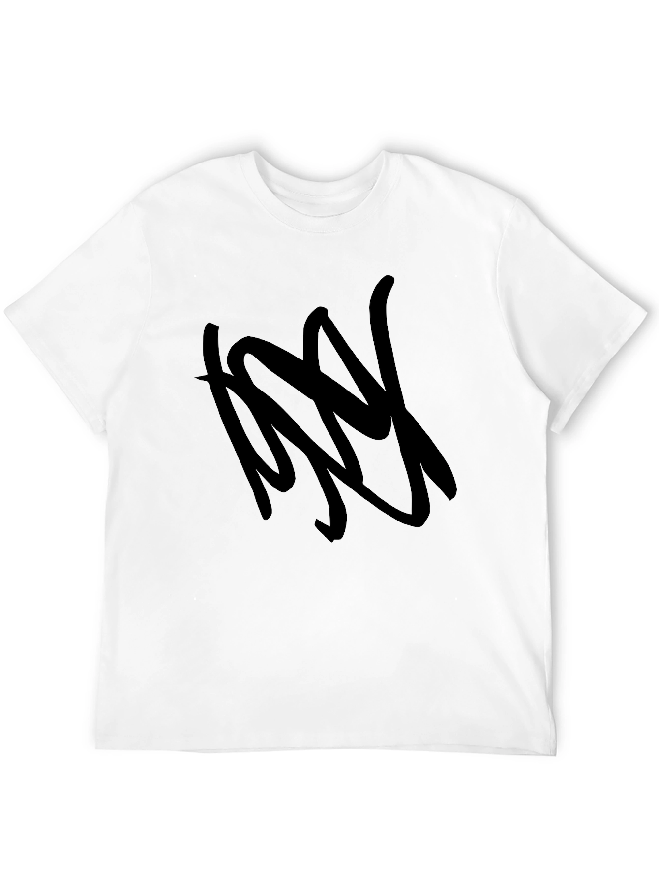Black Graphic Tee - Bold Abstract Design