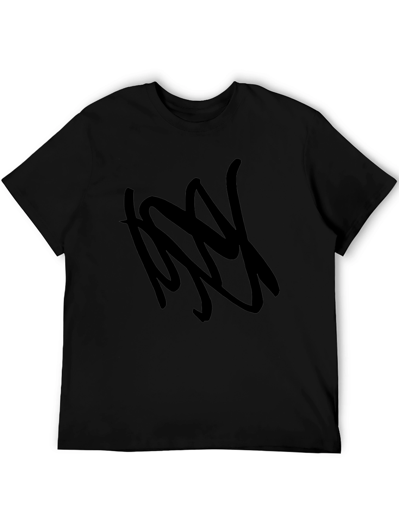 Black Graphic Tee - Bold Abstract Design
