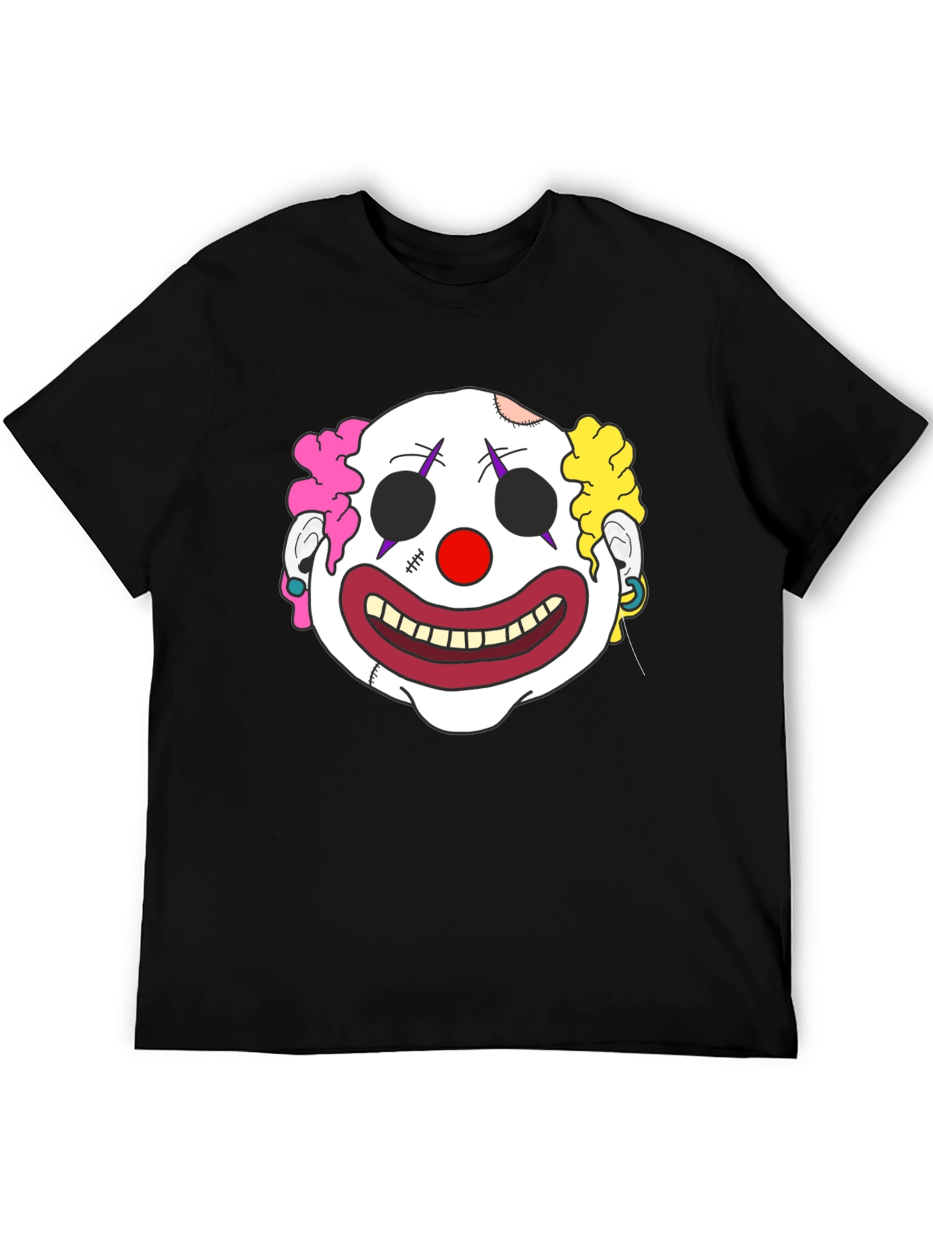 Clown Face Graphic T-Shirt - Mens Black Tee