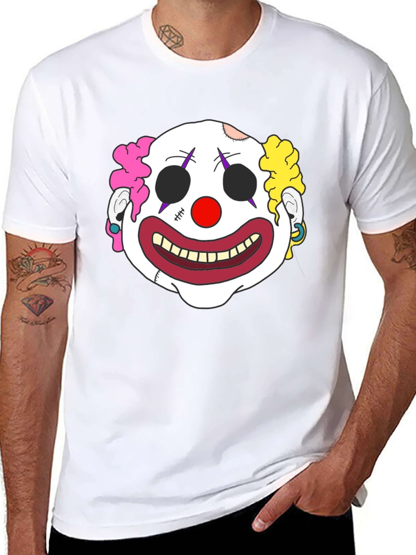 Clown Face Graphic T-Shirt - Mens Black Tee