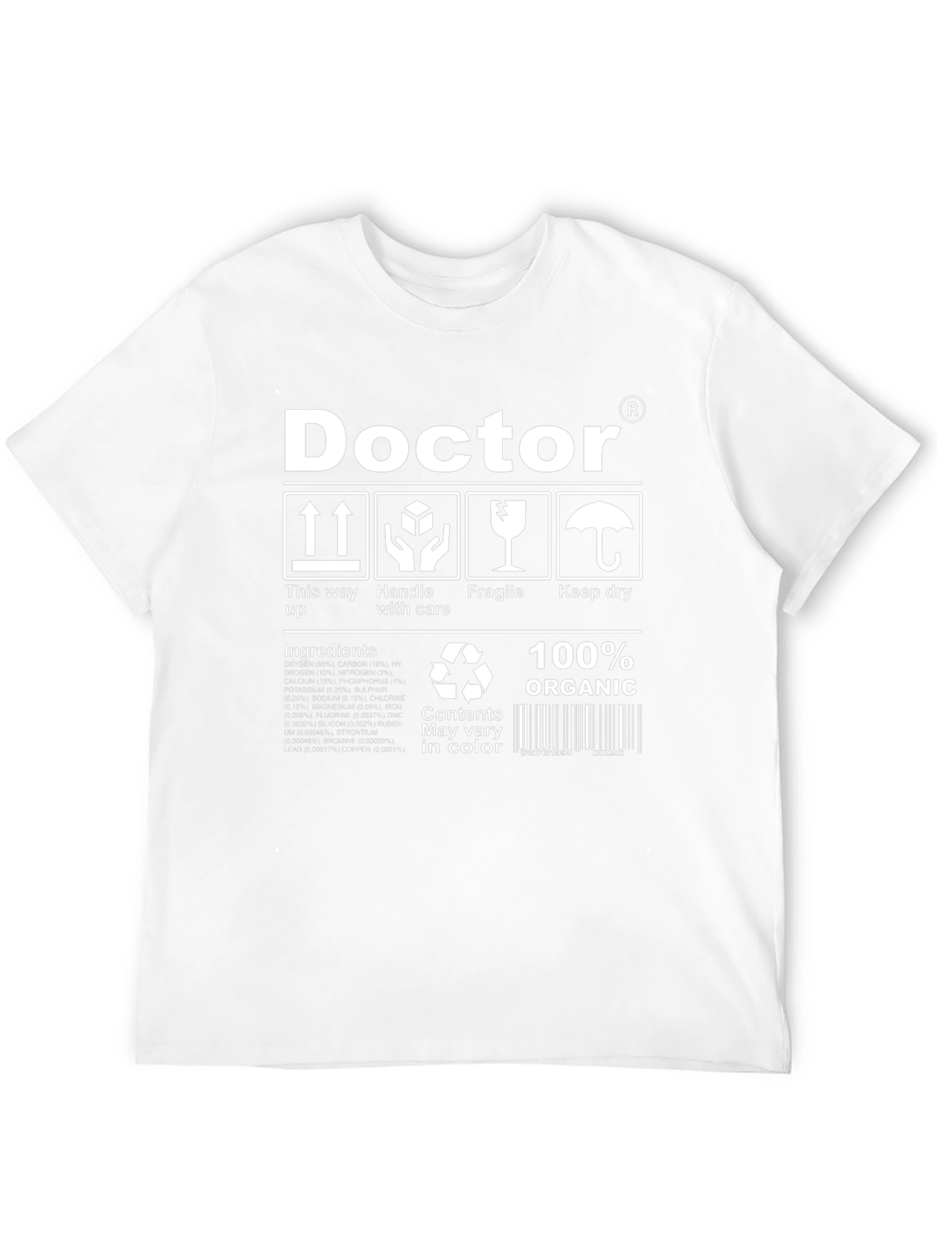 Doctor Organic Ingredients Black T-Shirt