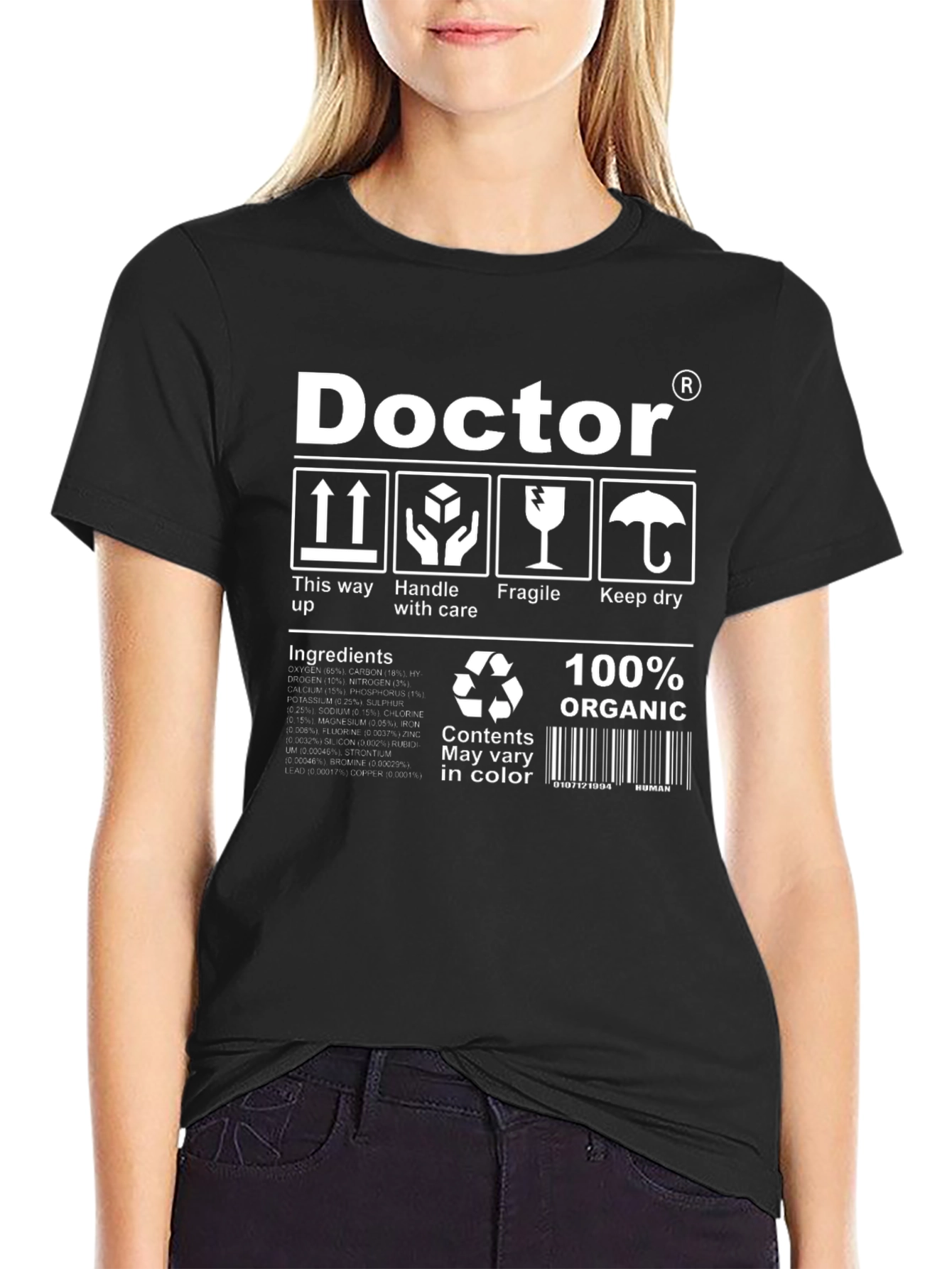 Doctor Organic Ingredients Black T-Shirt