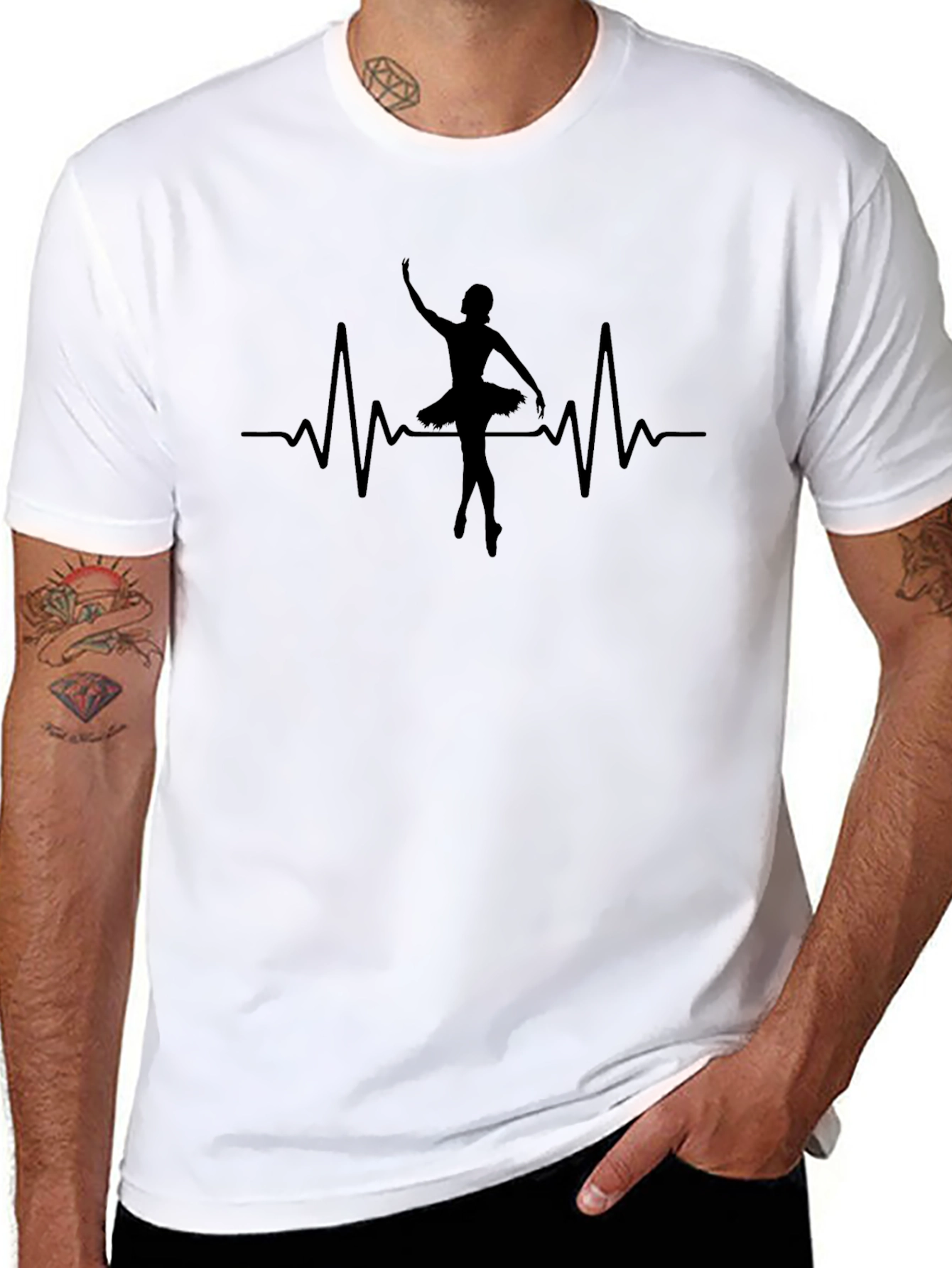 Ballerina Heartbeat Graphic Tee - Black