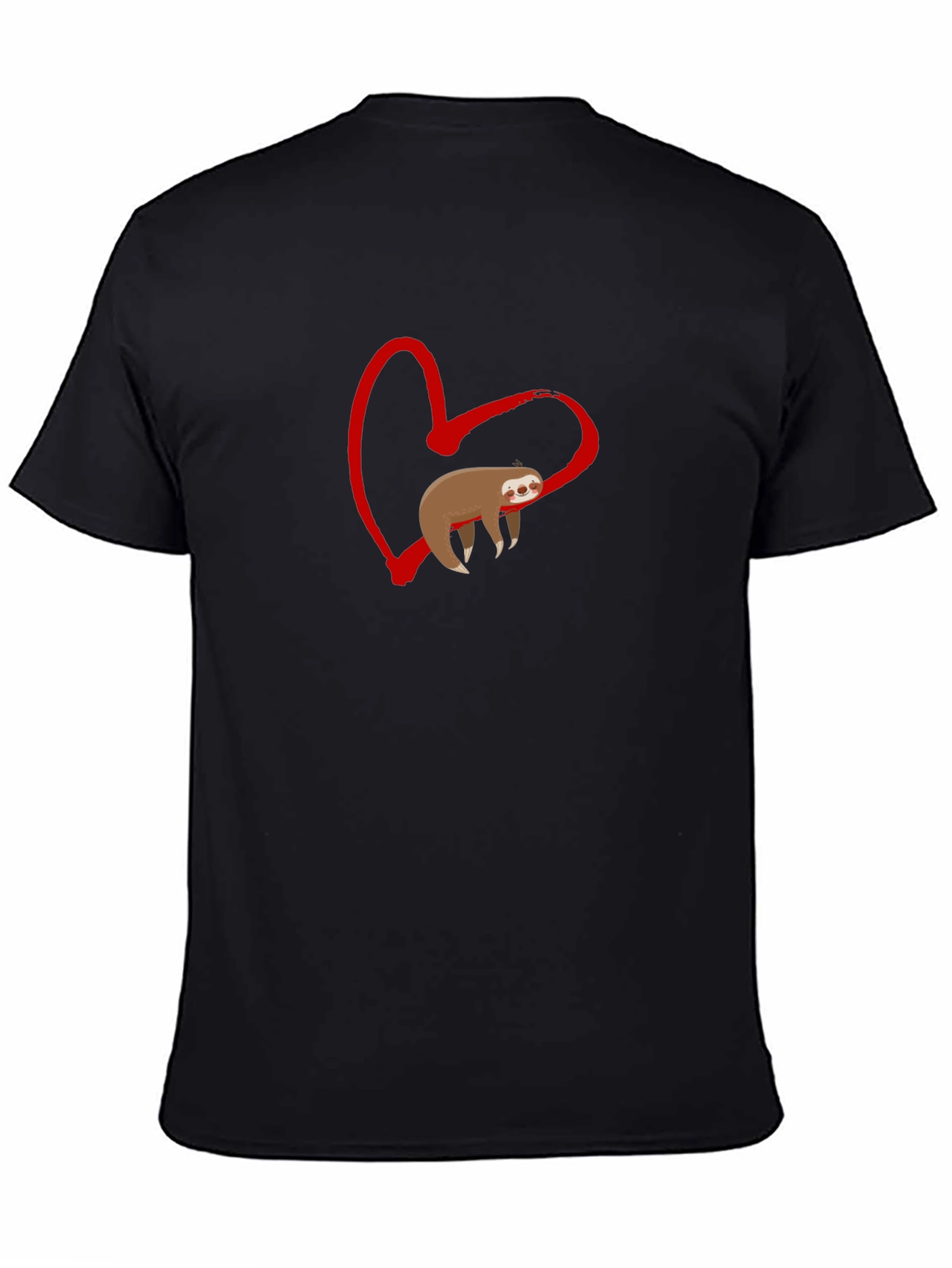 Sloth Heart Graphic Tee - Black