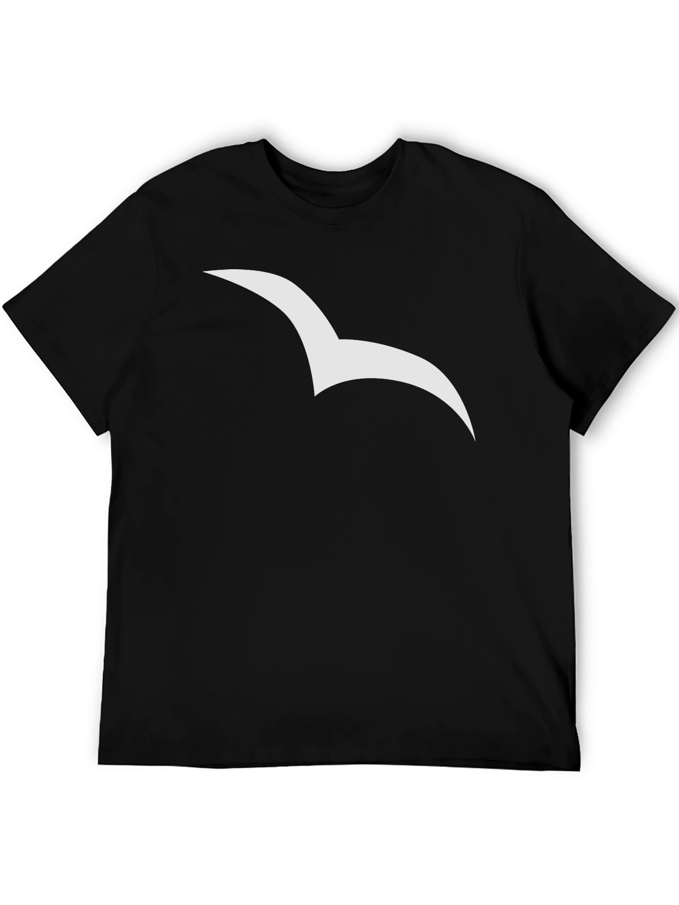 Stylish Black Tee with Seagull Graphic
