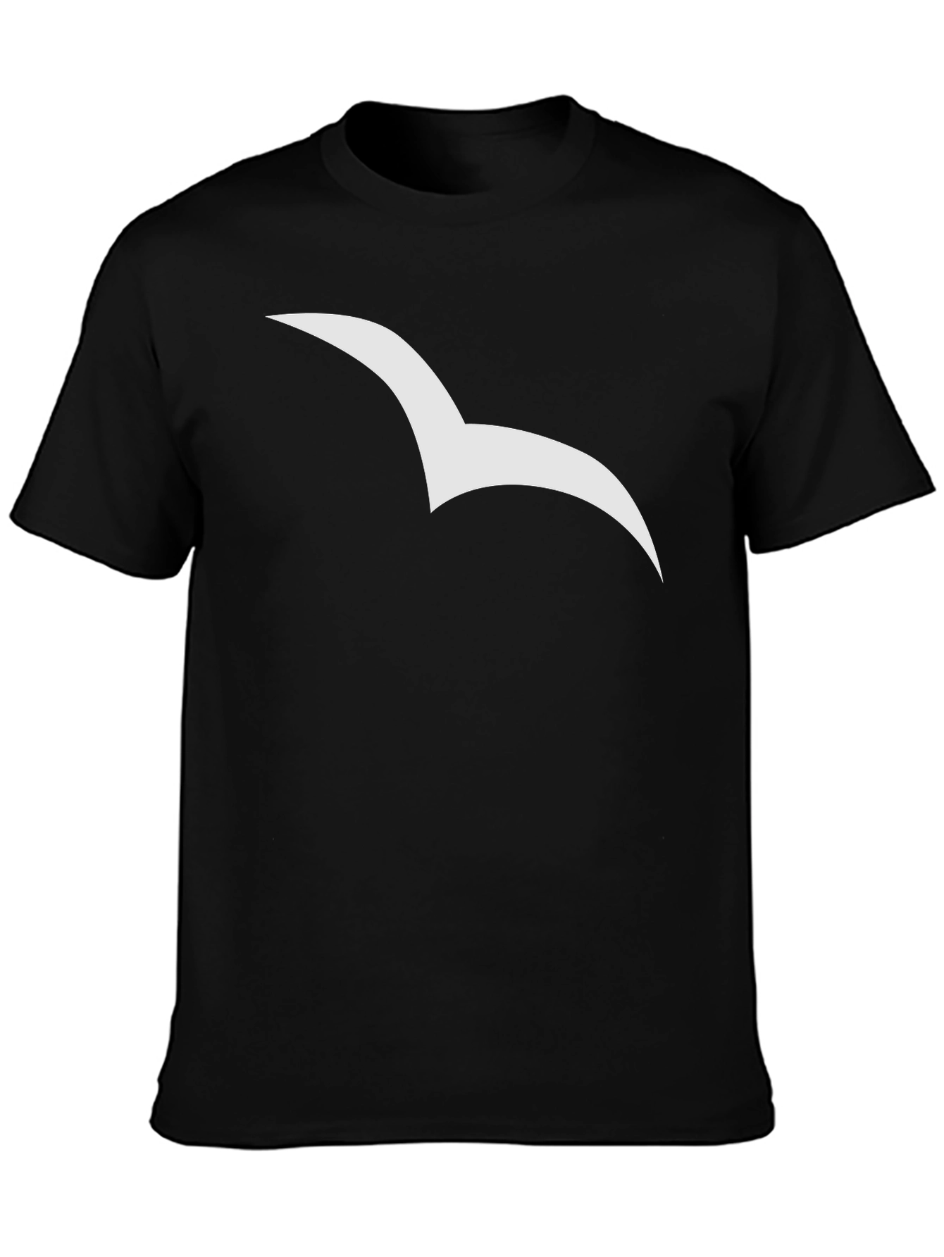 Stylish Black Tee with Seagull Graphic
