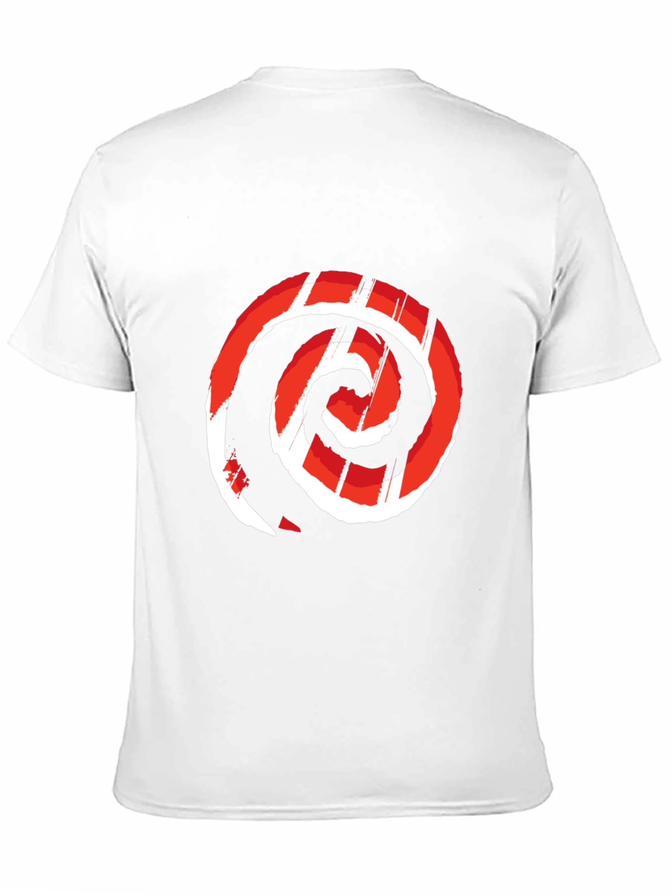 Red Swirl Graphic Print Black Tee