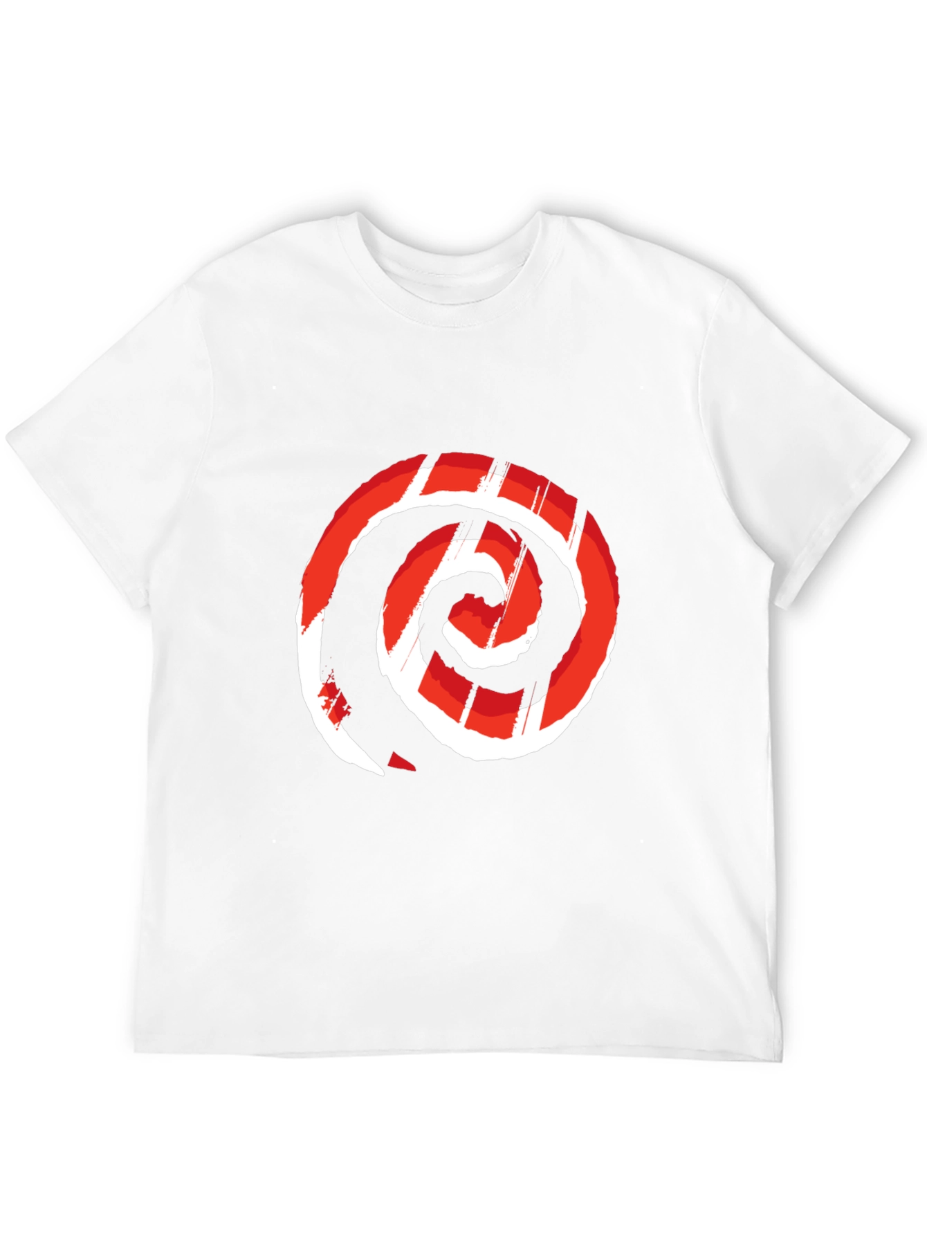 Red Swirl Graphic Print Black Tee