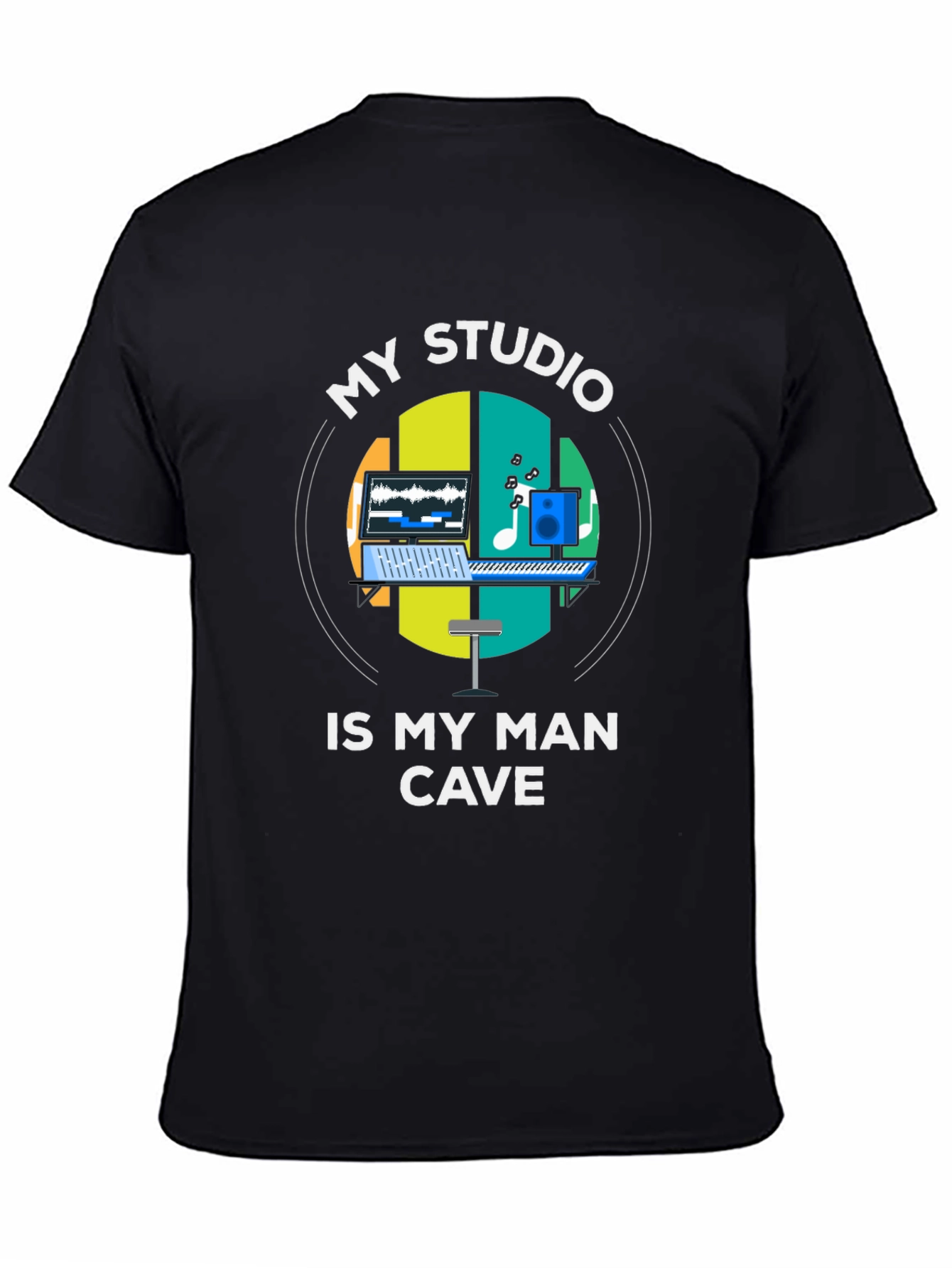 My Studio Is My Man Cave Black T-Shirt