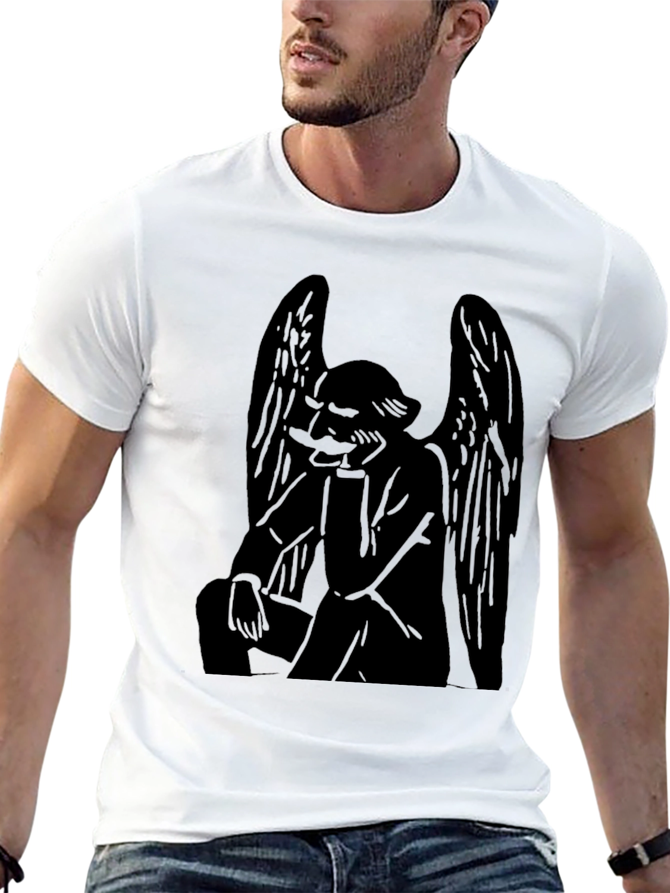 Angel Graphic Tee - Mens Black T-Shirt