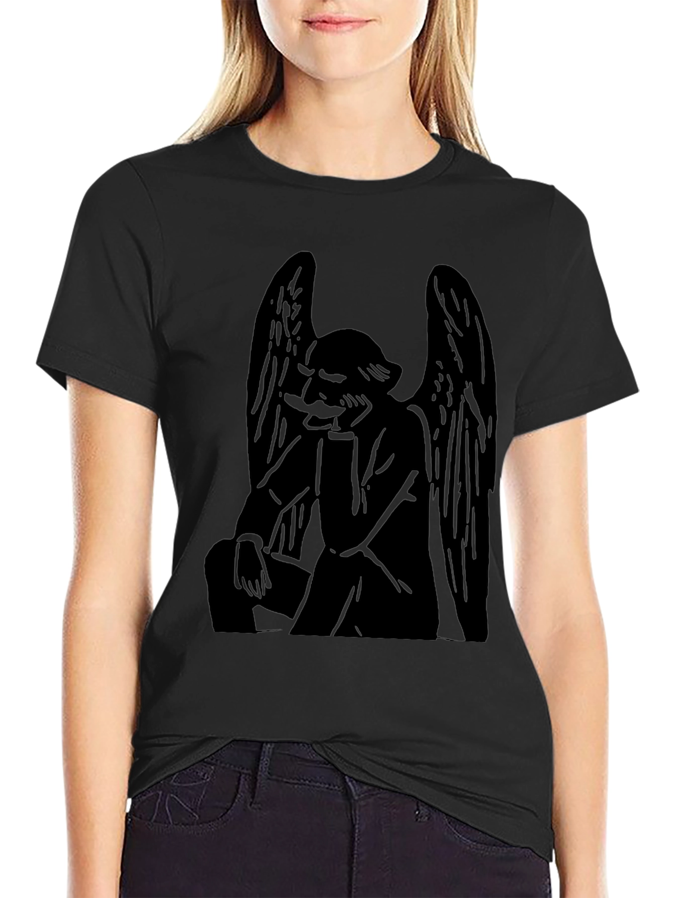 Angel Graphic Tee - Mens Black T-Shirt