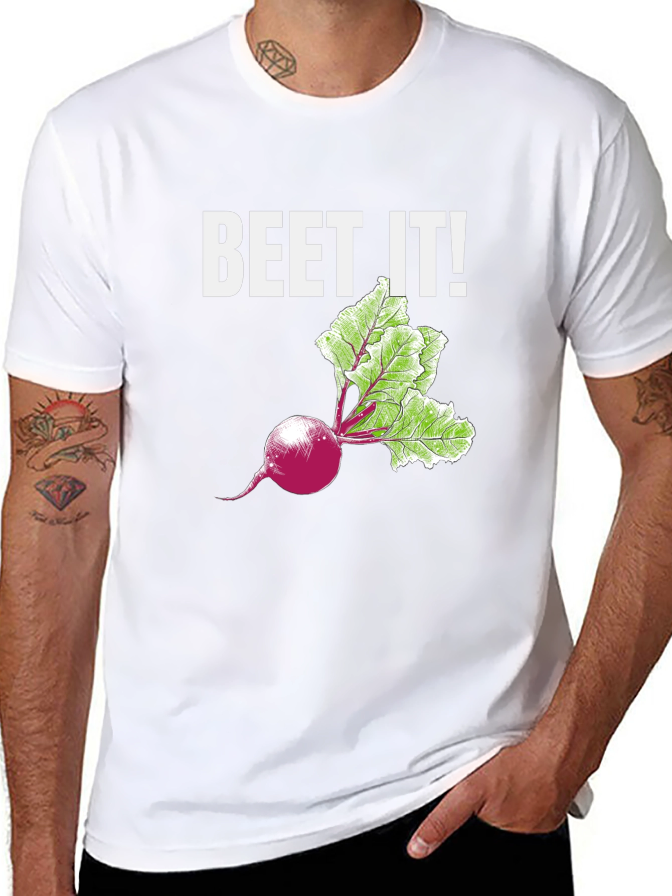 Beet It! Funny Vegetable Graphic T-Shirt